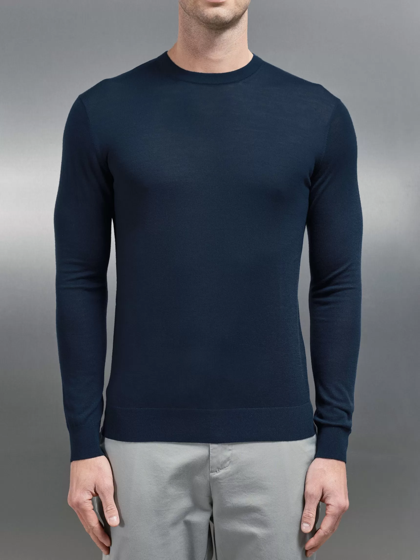 Discount ARNE Merino Wool Sweatshirt - Navy
