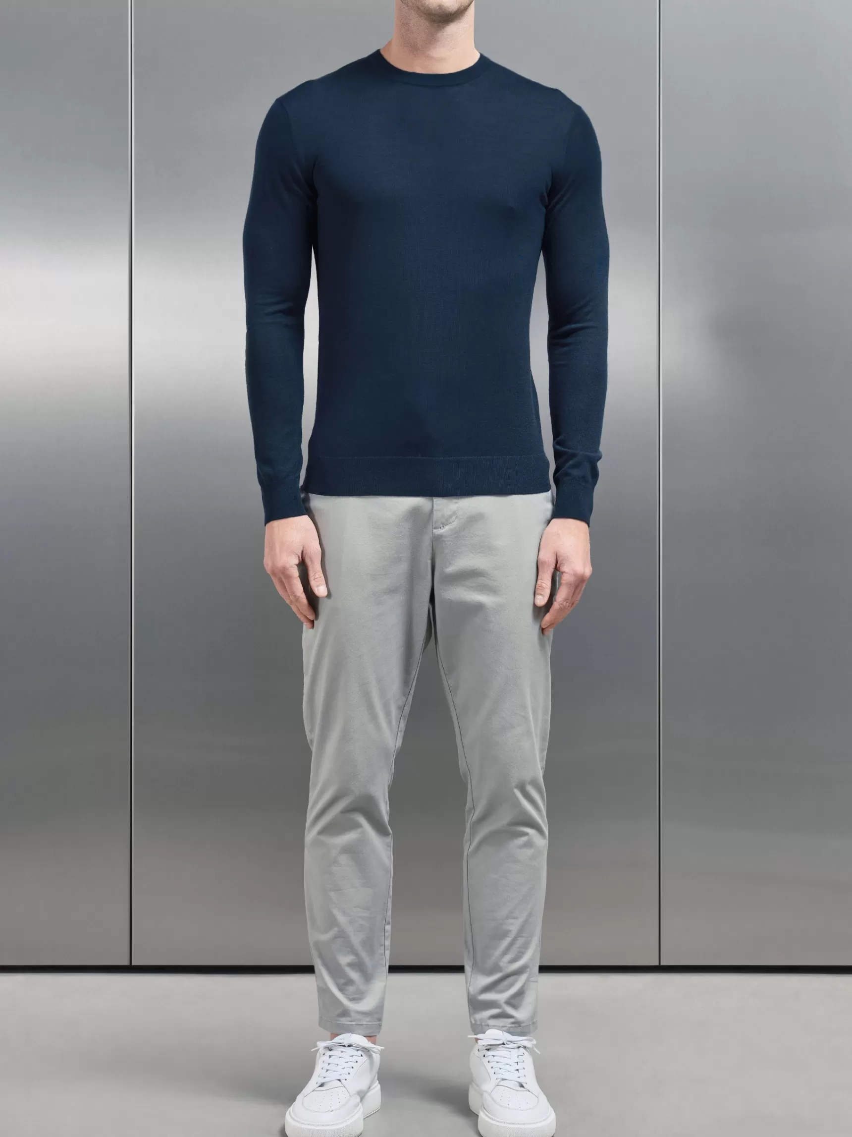 Discount ARNE Merino Wool Sweatshirt - Navy