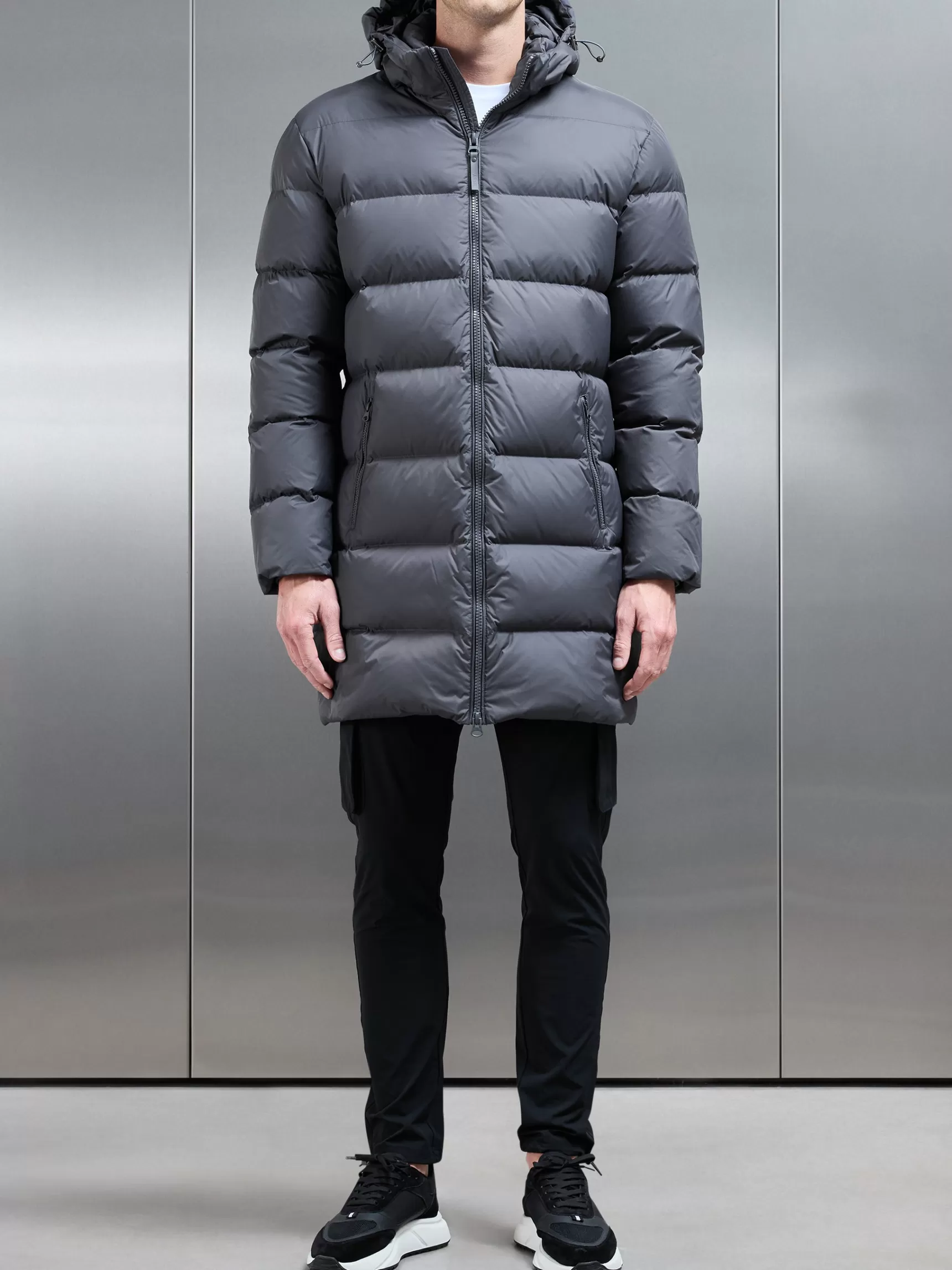 Outlet ARNE Mid Length Down Jacket - Grey