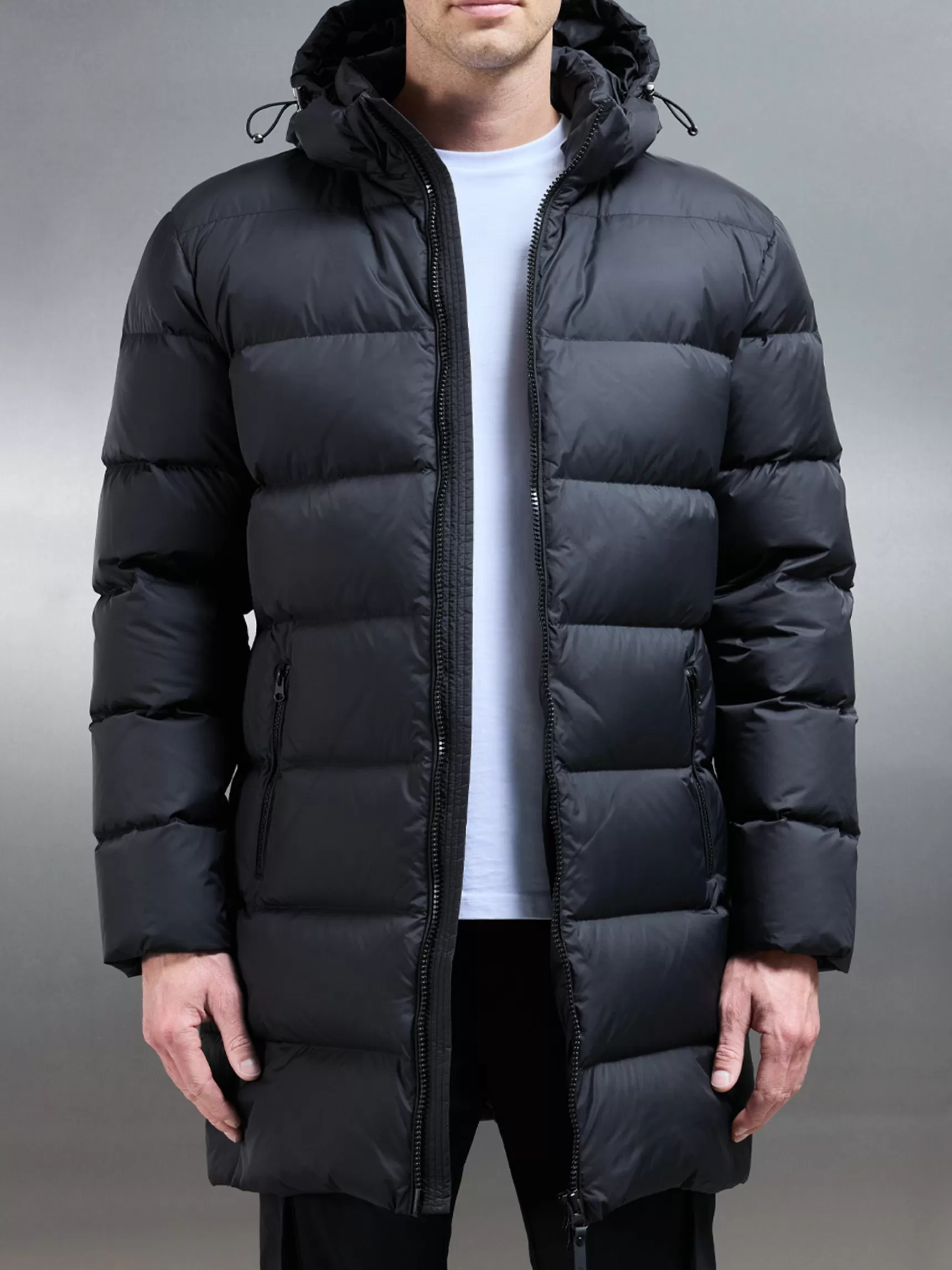 Fashion ARNE Mid Length Down Jacket - Midnight Black MidnightBlack