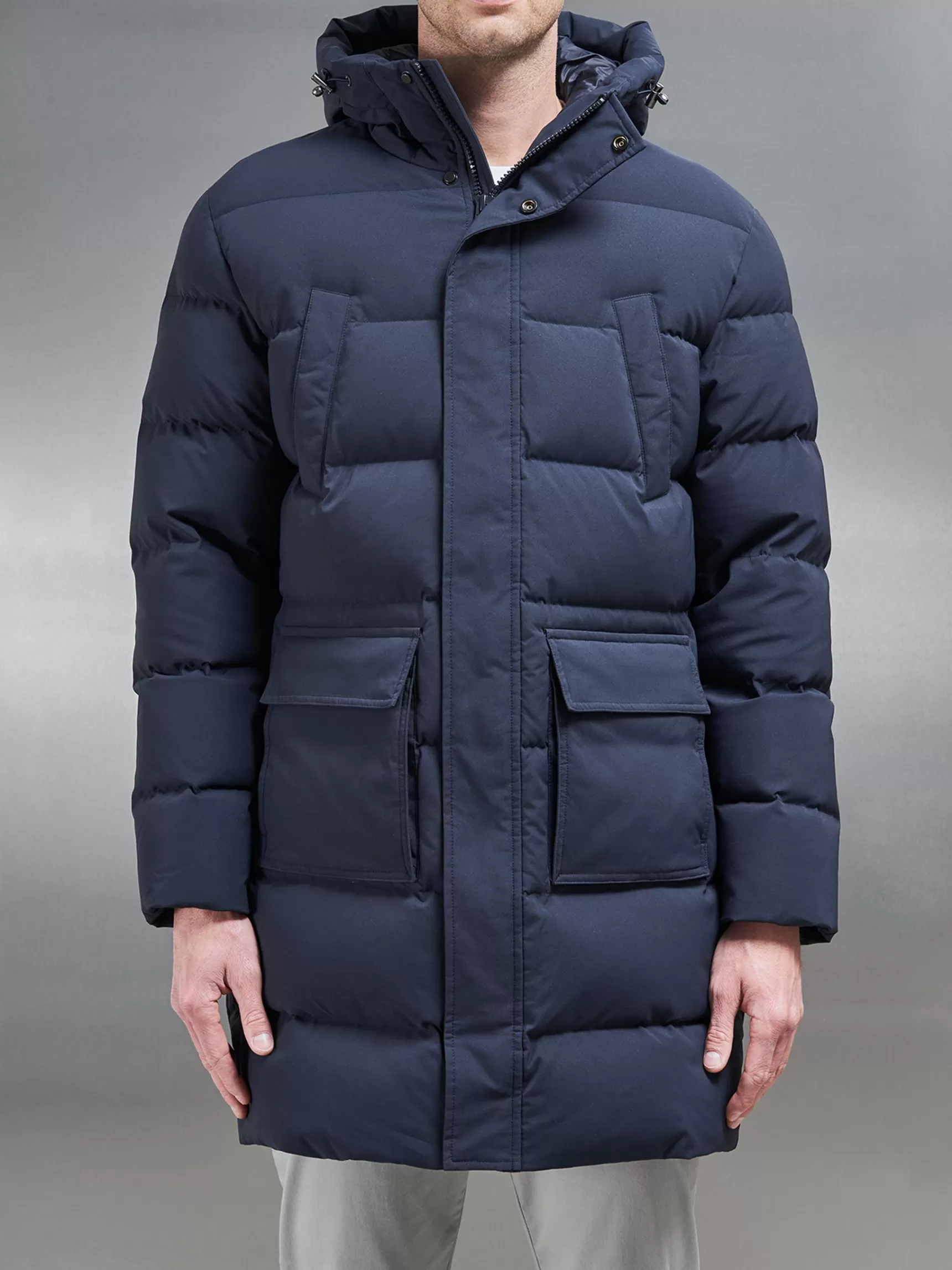 Store ARNE Mid Length Parka - Navy