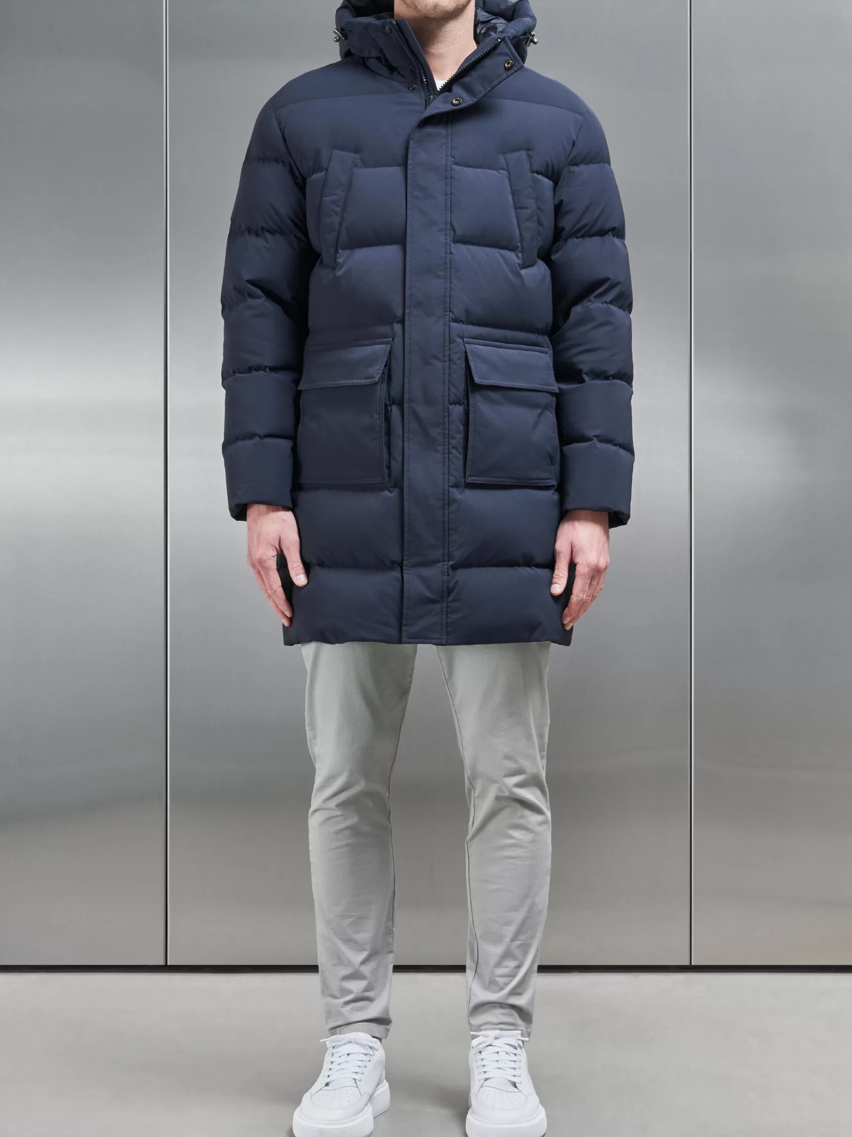 Store ARNE Mid Length Parka - Navy