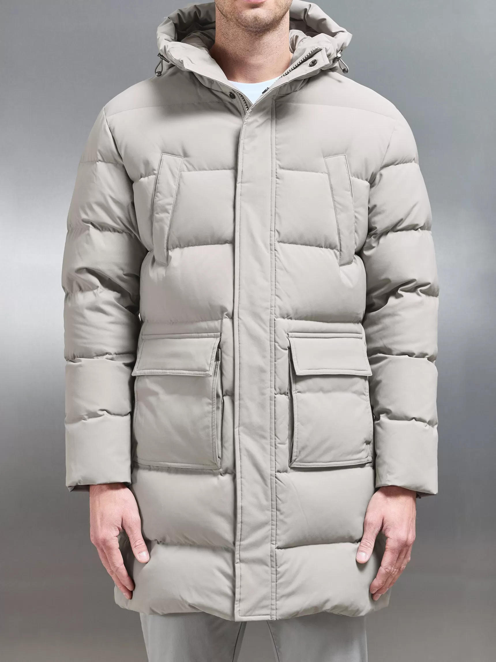 Flash Sale ARNE Mid Length Parka - Taupe