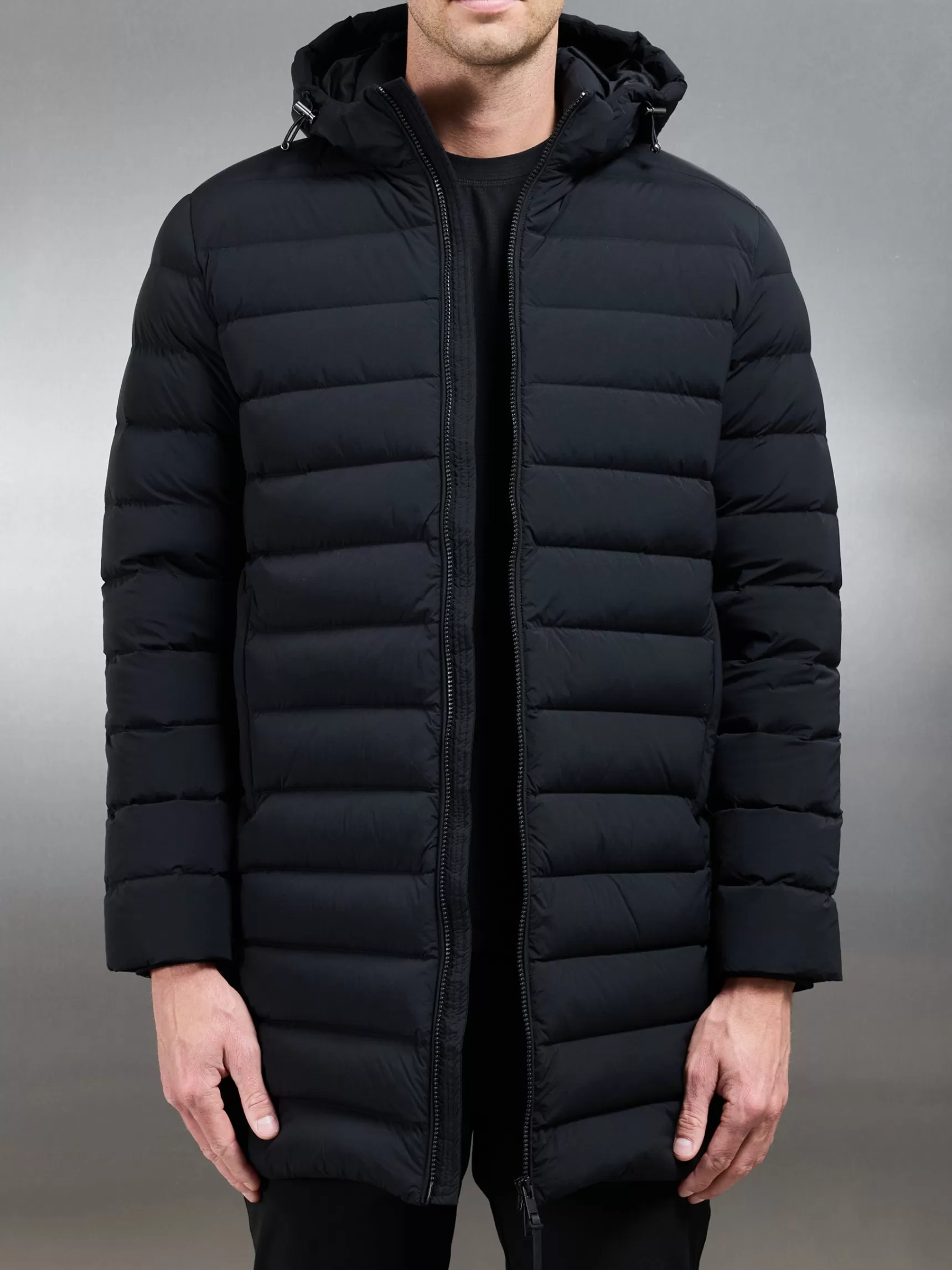 Shop ARNE Mid Length Technical Down Jacket - Black