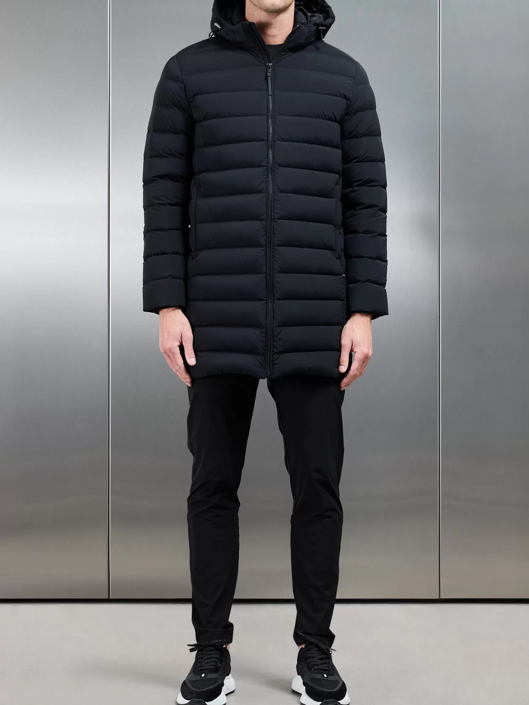 Shop ARNE Mid Length Technical Down Jacket - Black