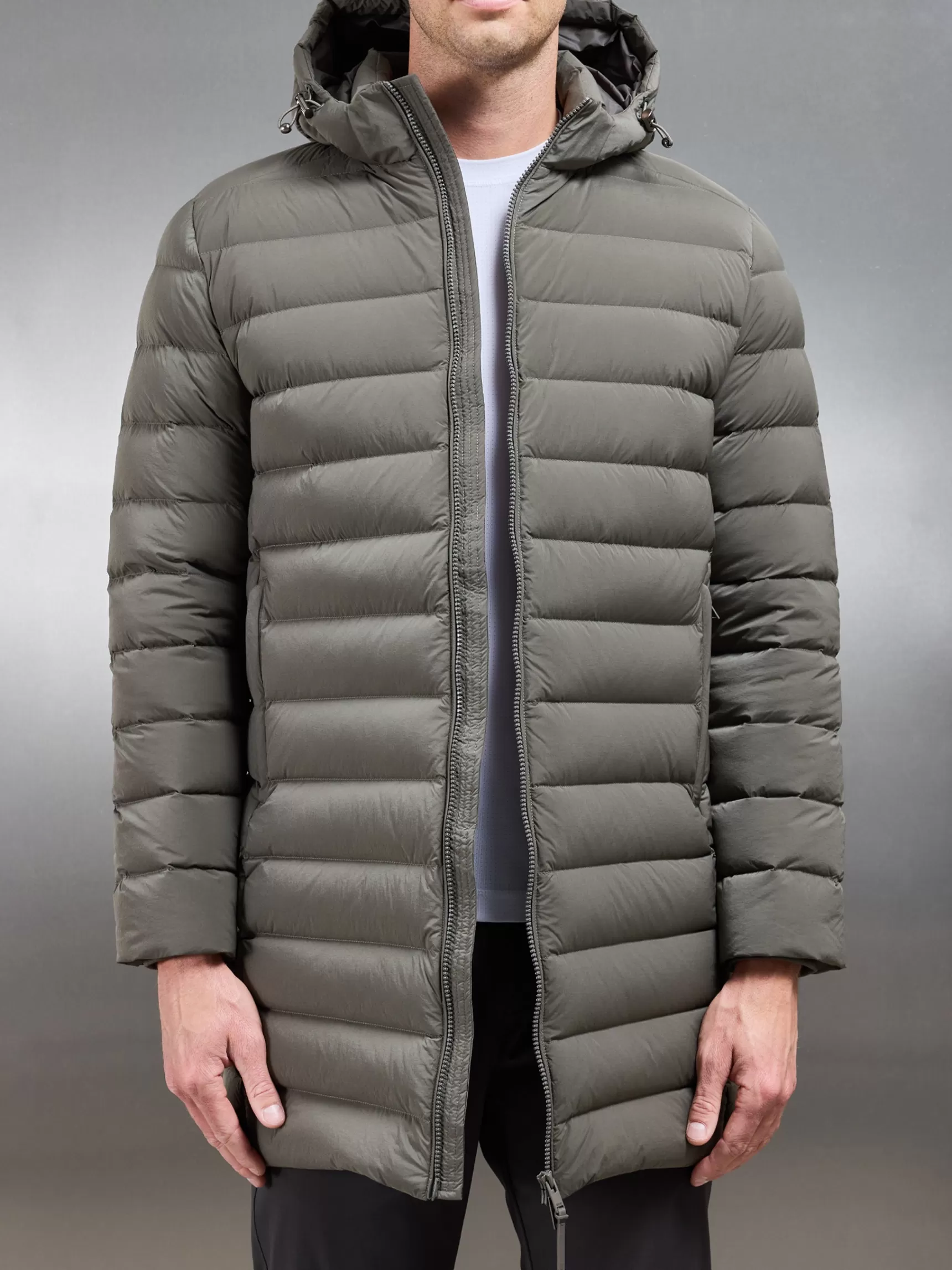 Hot ARNE Mid Length Technical Down Jacket - Olive