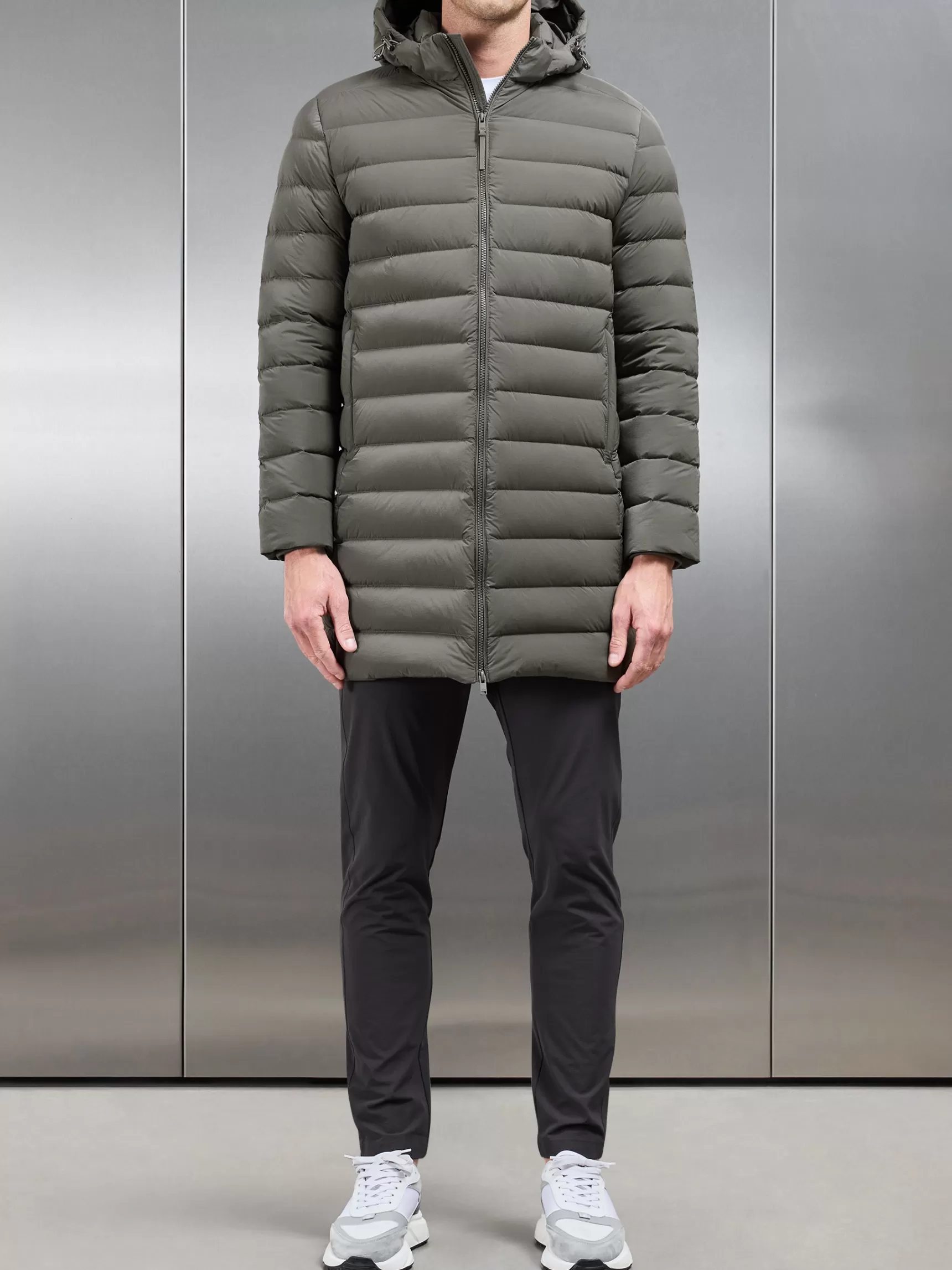 Hot ARNE Mid Length Technical Down Jacket - Olive