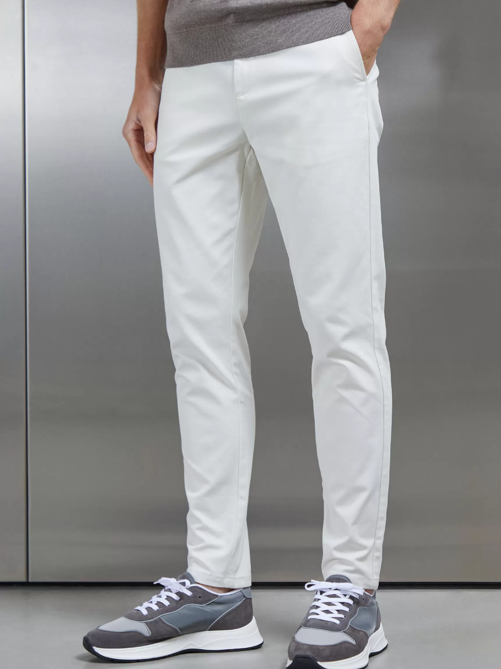 Flash Sale ARNE Mid Weight Tailored Chino Trouser - Off White OffWhite