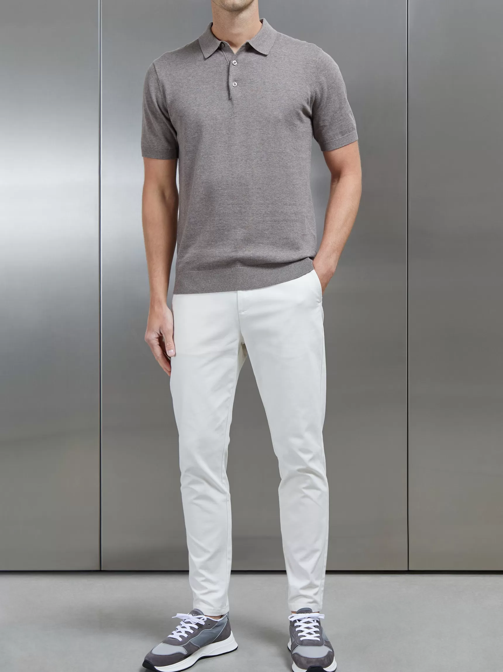 Flash Sale ARNE Mid Weight Tailored Chino Trouser - Off White OffWhite