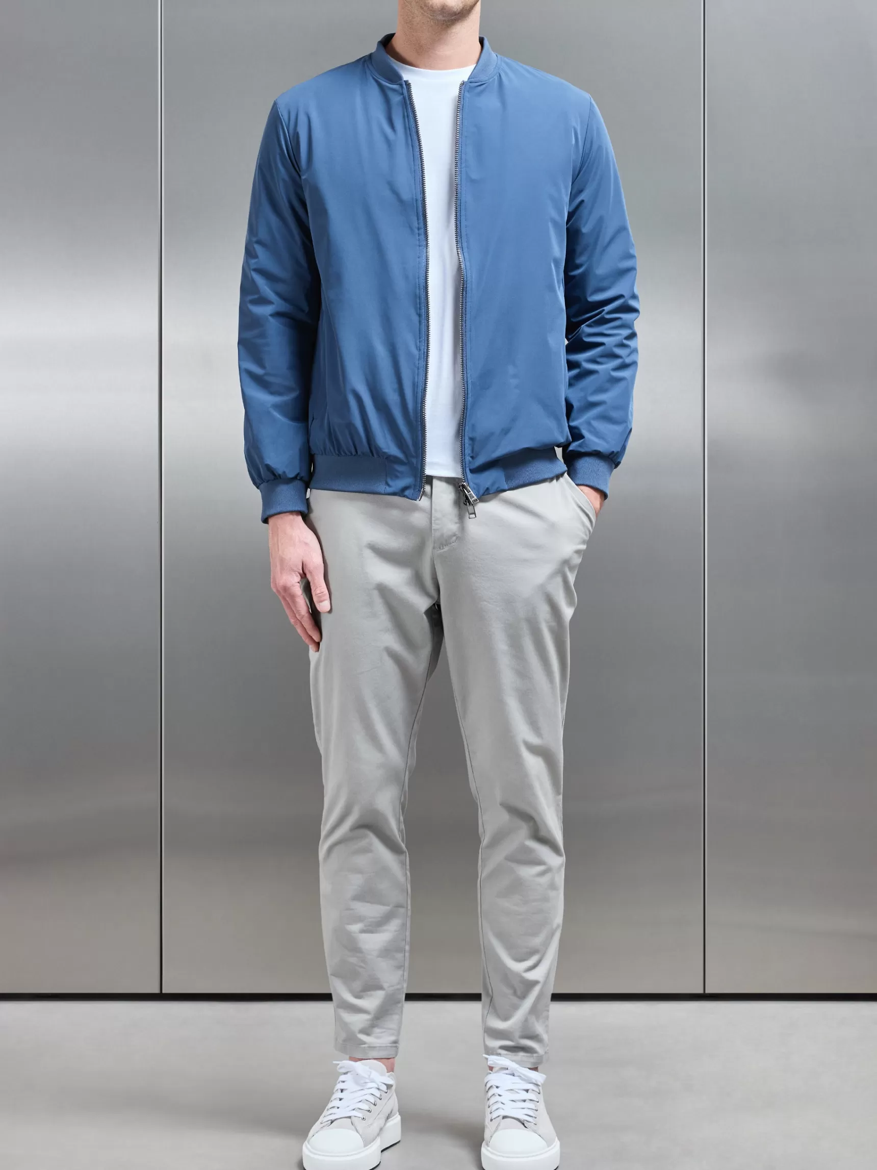 Best Sale ARNE Nylon Padded Bomber Jacket - Air Force Blue AirForceBlue
