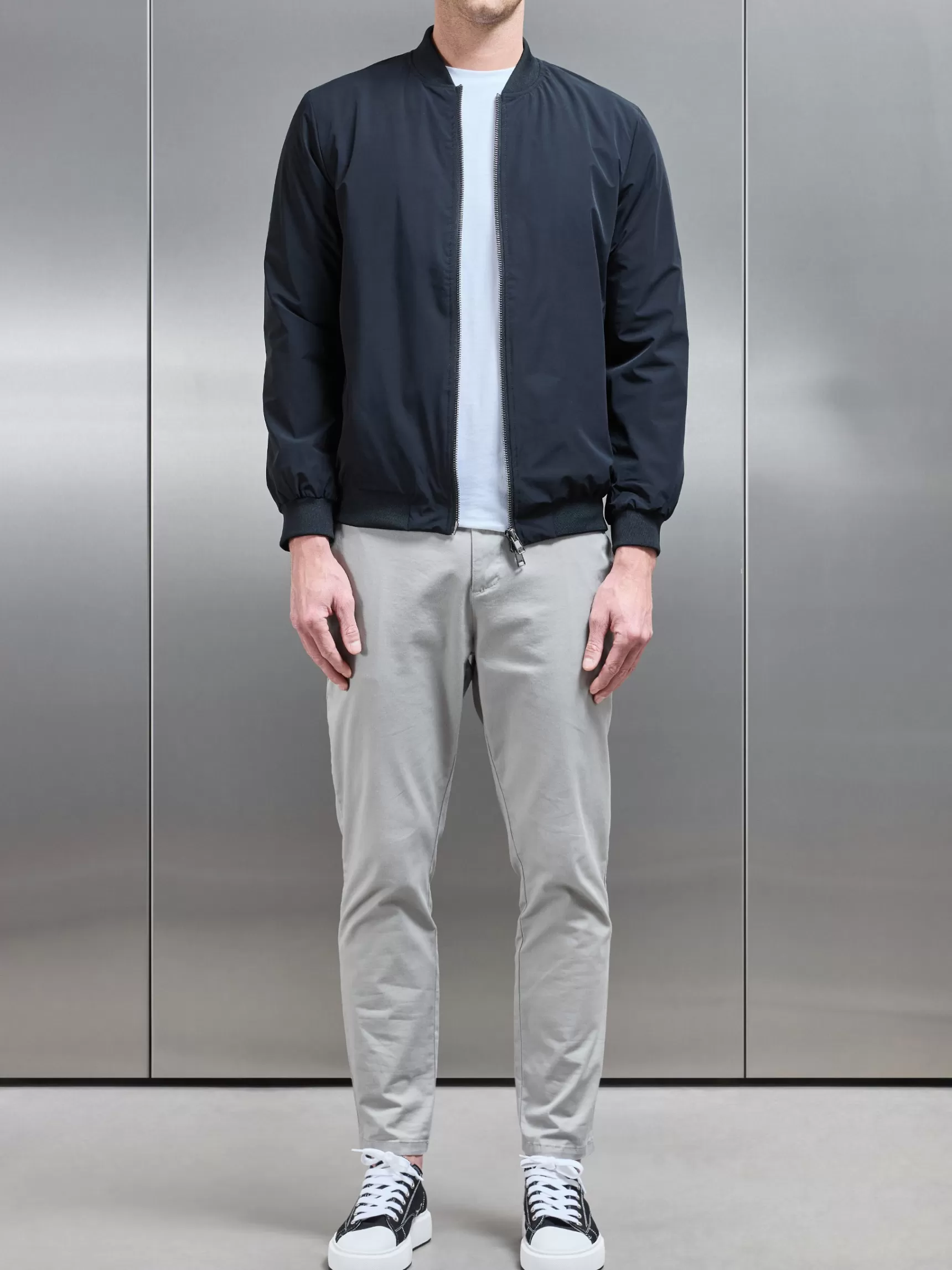 Fashion ARNE Nylon Padded Bomber Jacket - Black