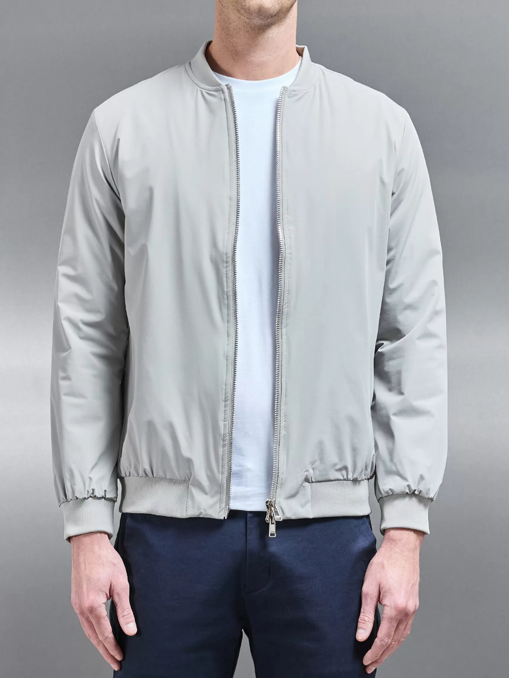 Clearance ARNE Nylon Padded Bomber Jacket - Stone