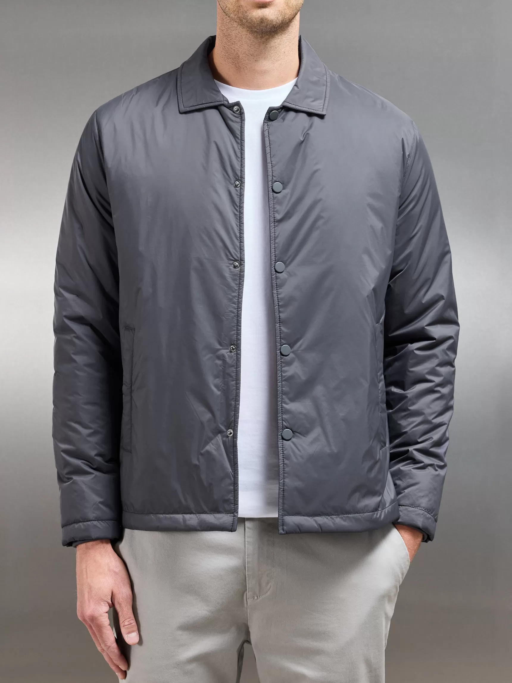 Store ARNE Padded Coach Jacket - Grey