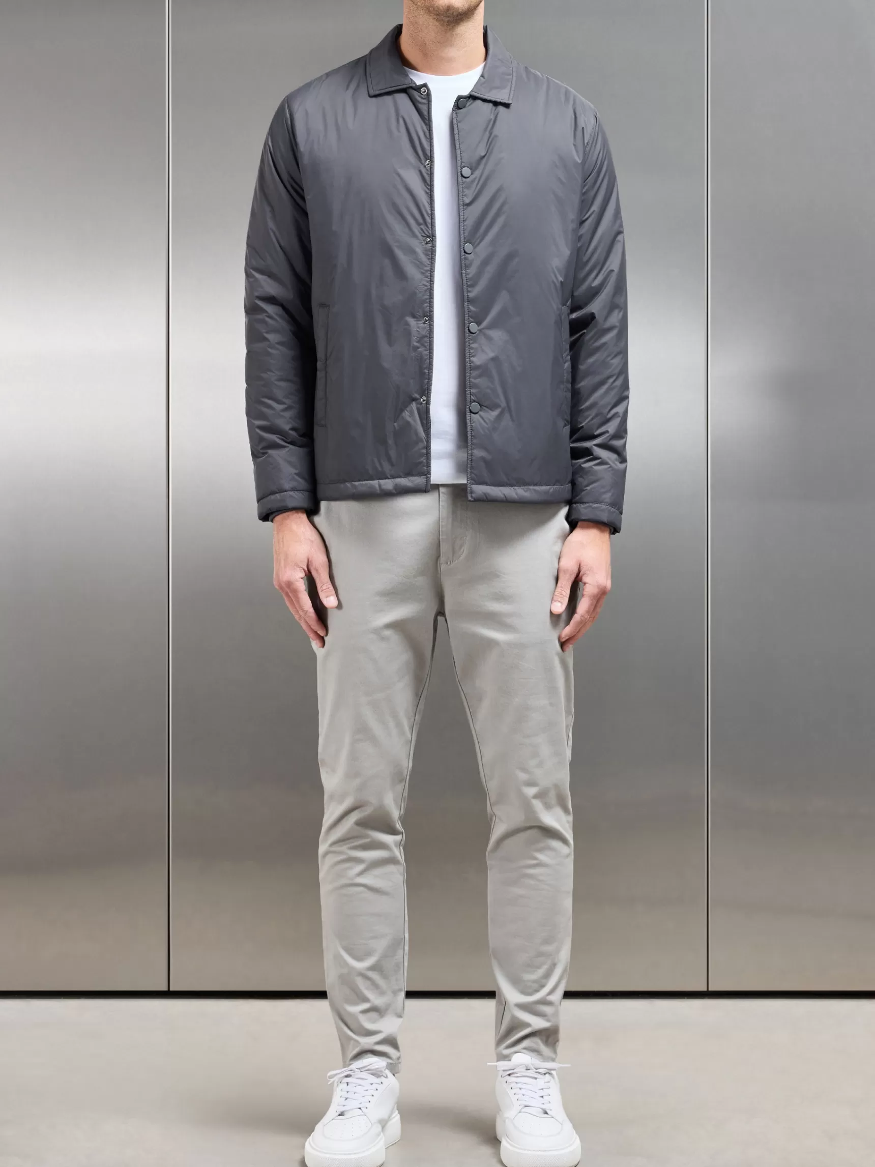 Store ARNE Padded Coach Jacket - Grey