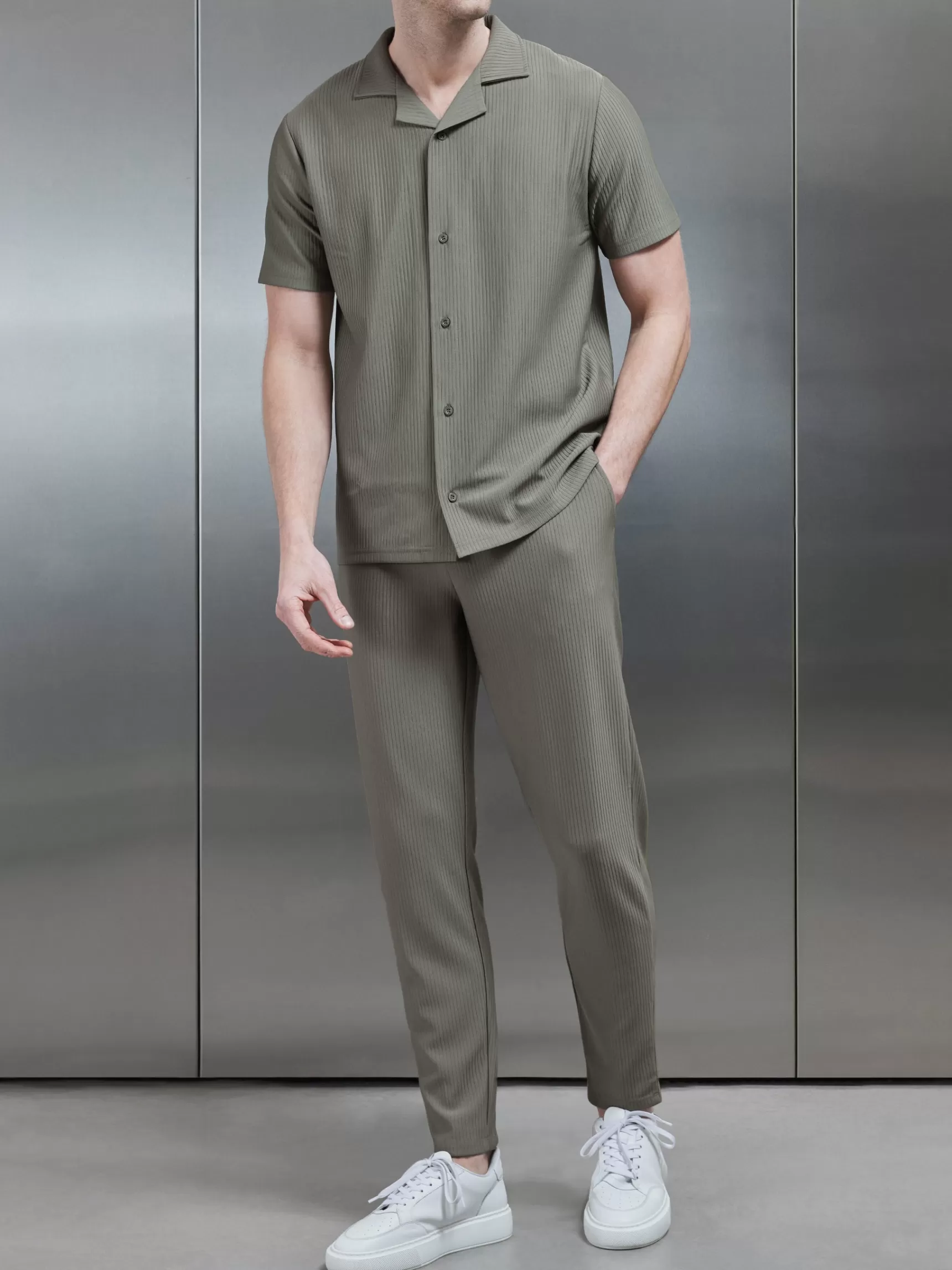 Outlet ARNE Pleated Revere Collar Shirt - Sage
