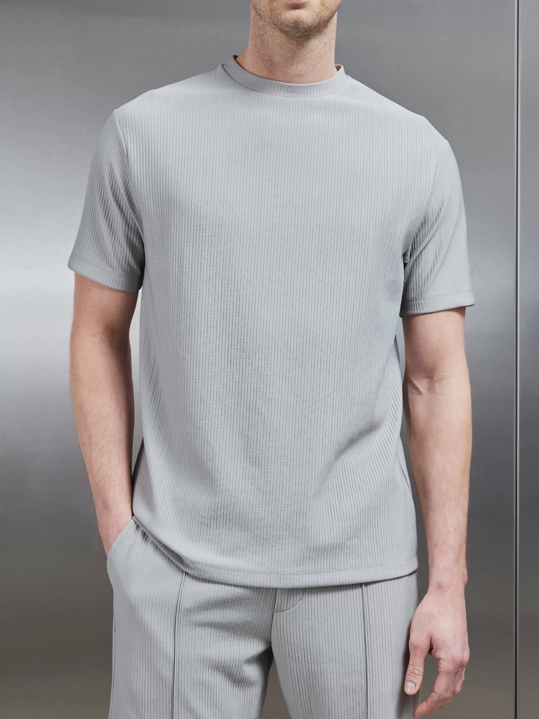 Fashion ARNE Pleated T-Shirt - Stone