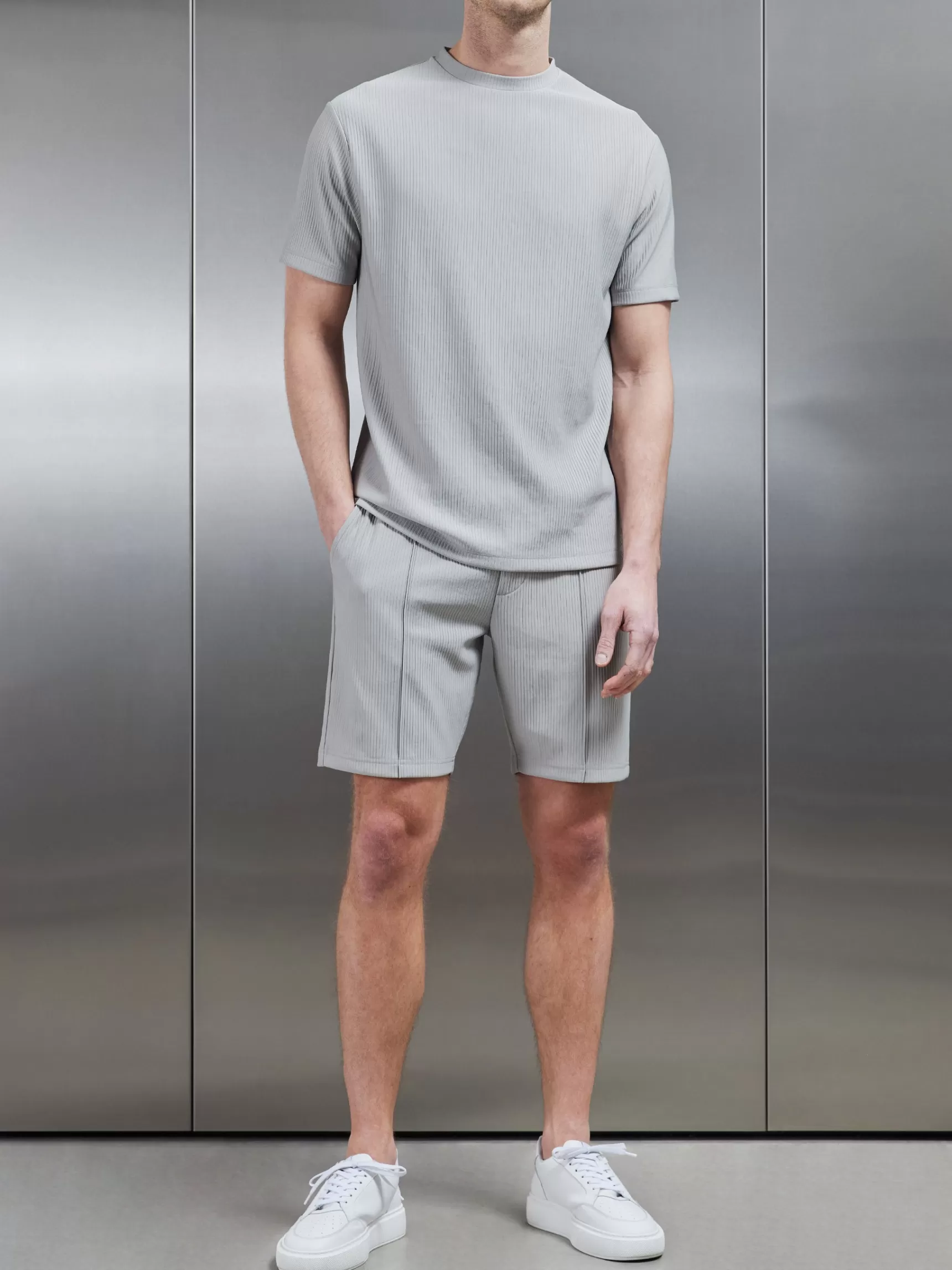 Fashion ARNE Pleated T-Shirt - Stone