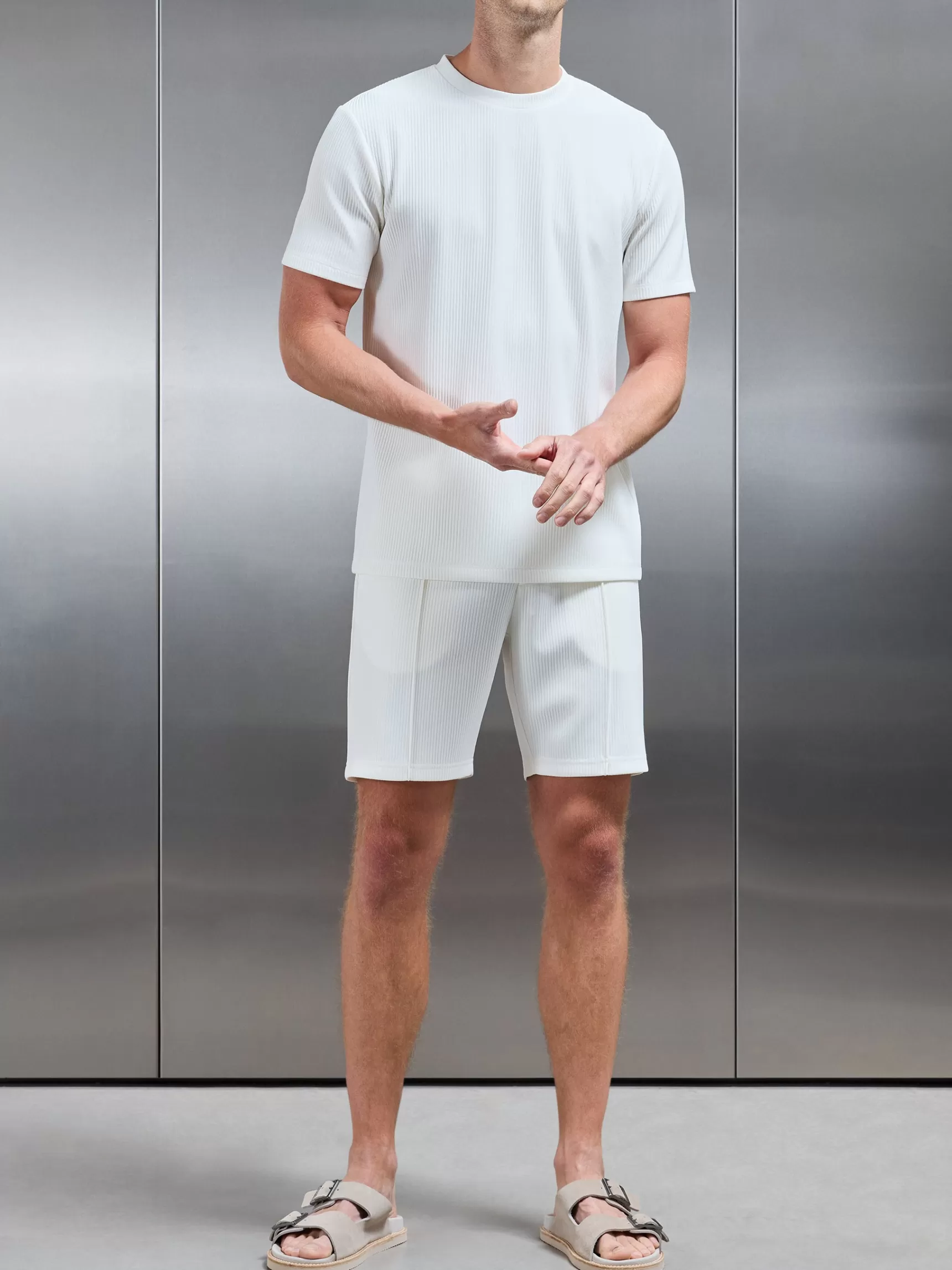 Best Sale ARNE Pleated T-Shirt - Ecru
