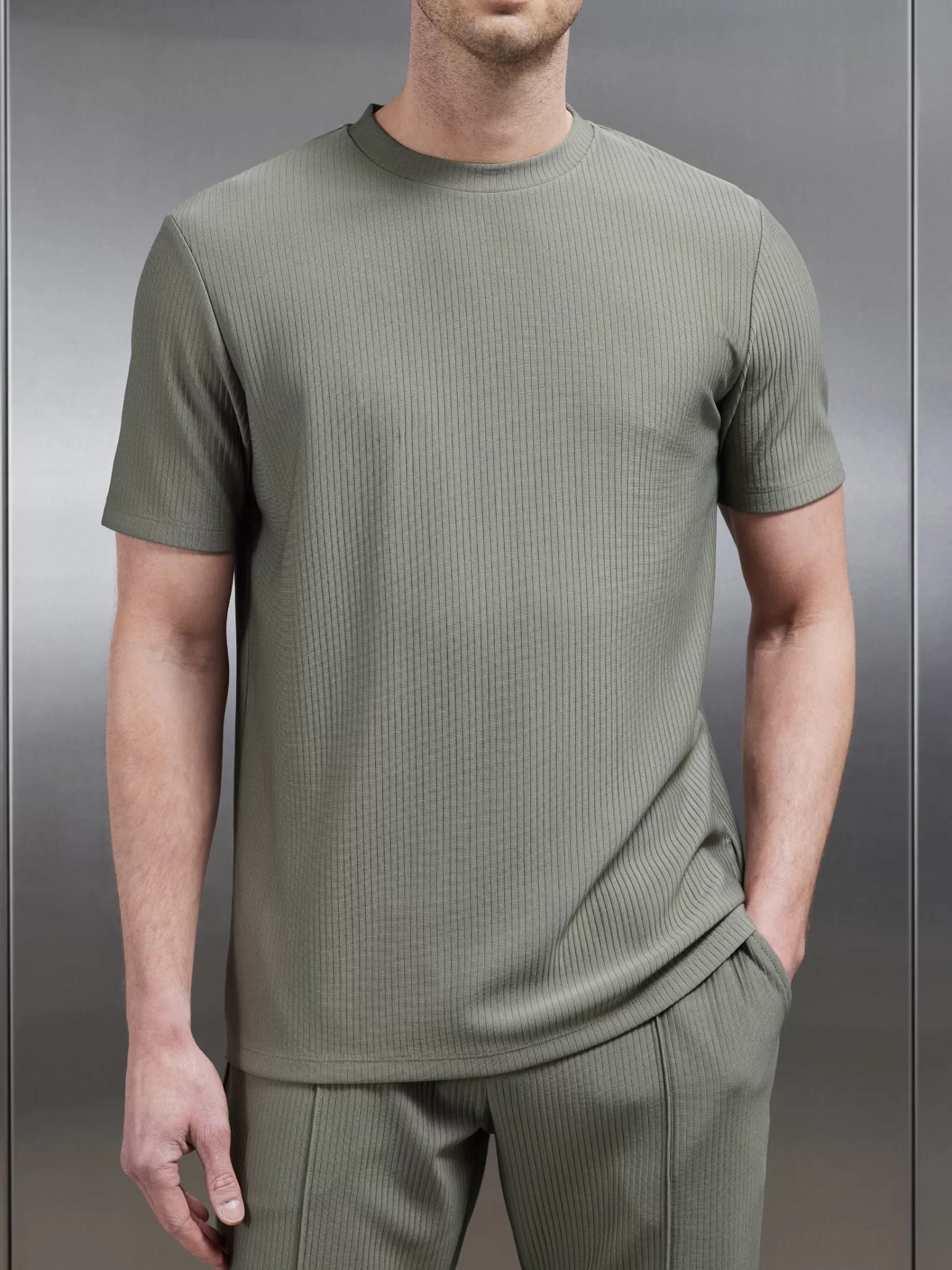 Hot ARNE Pleated T-Shirt - Sage