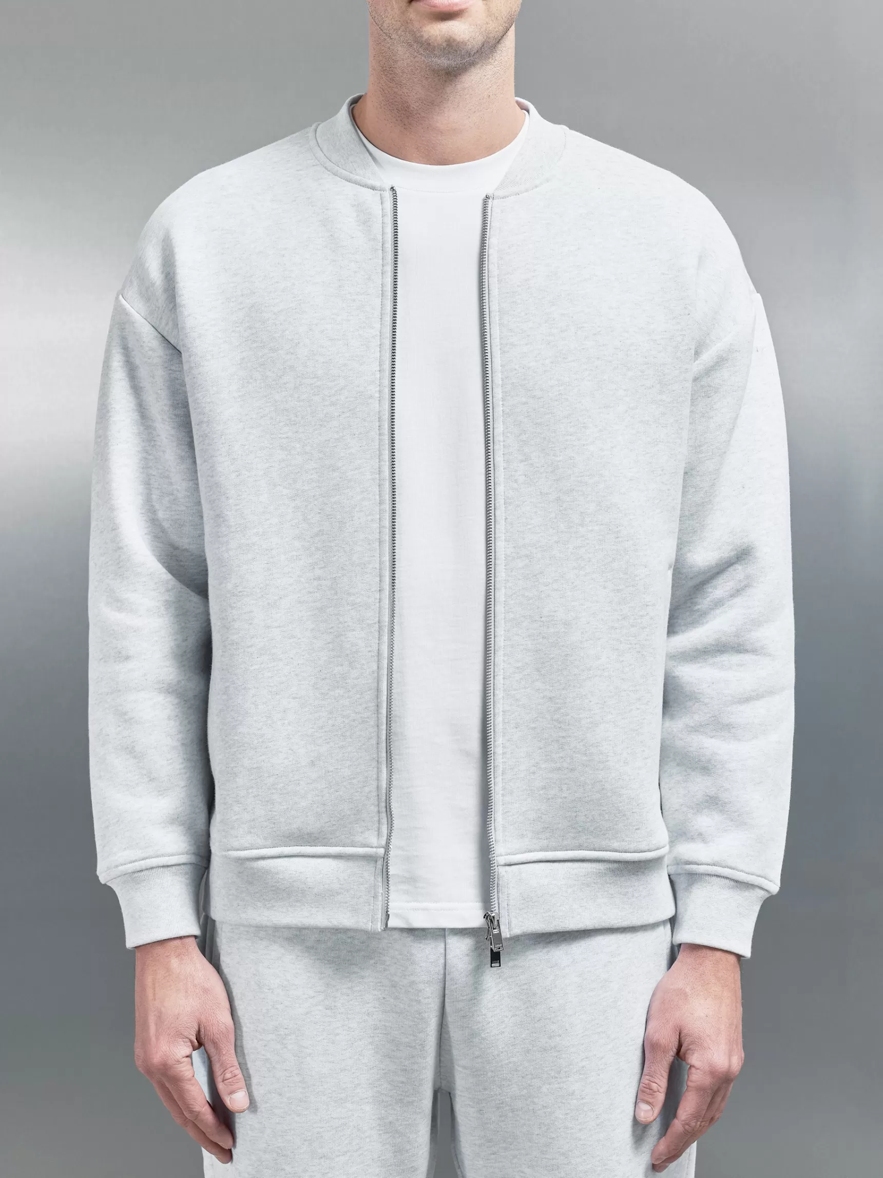 Outlet ARNE Relaxed Fit Bomber Jacket - Marl Grey MarlGrey