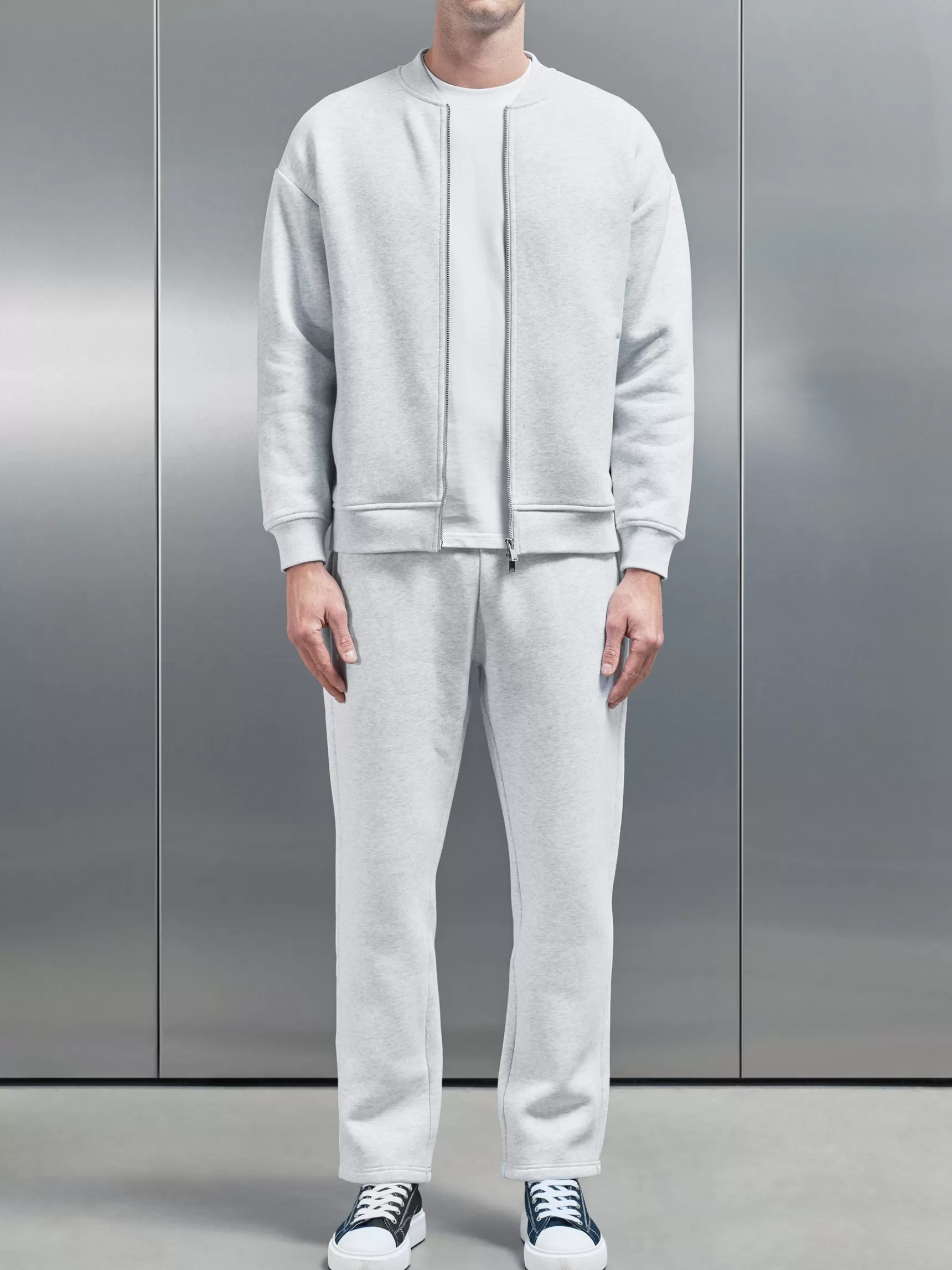 Outlet ARNE Relaxed Fit Bomber Jacket - Marl Grey MarlGrey