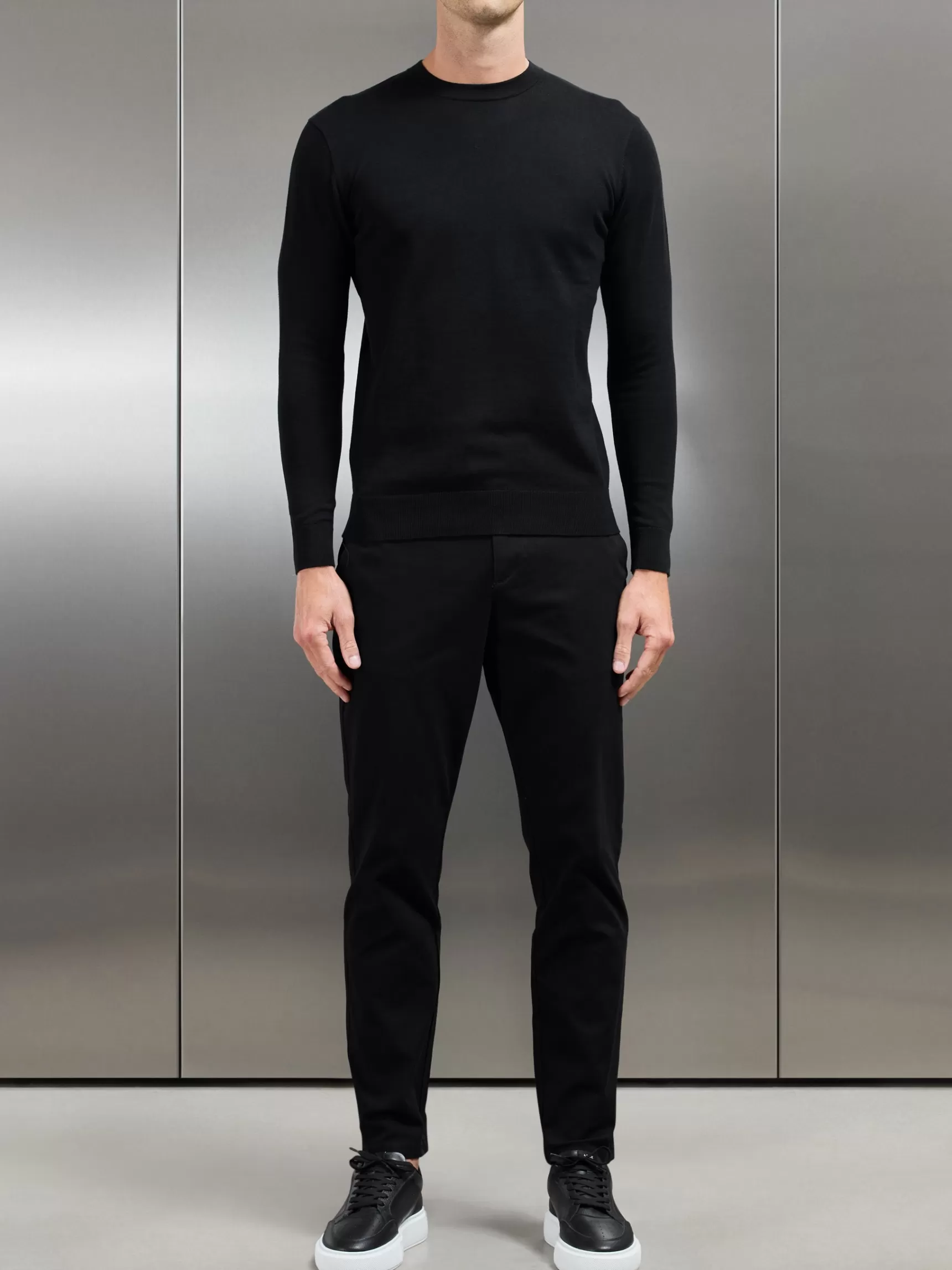 Clearance ARNE Relaxed Fit Chino Trouser - Black