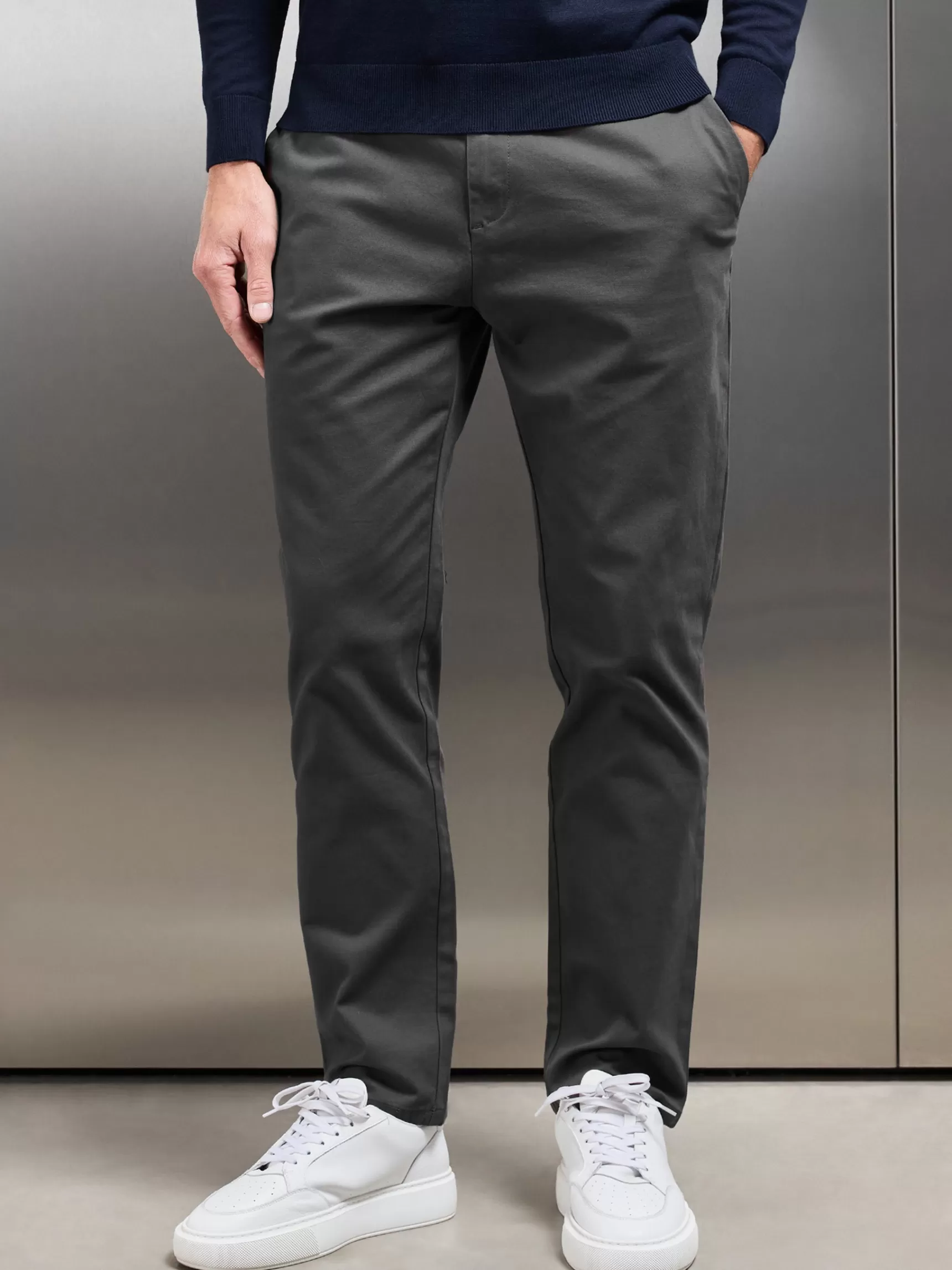 Fashion ARNE Relaxed Fit Chino Trouser - Grey
