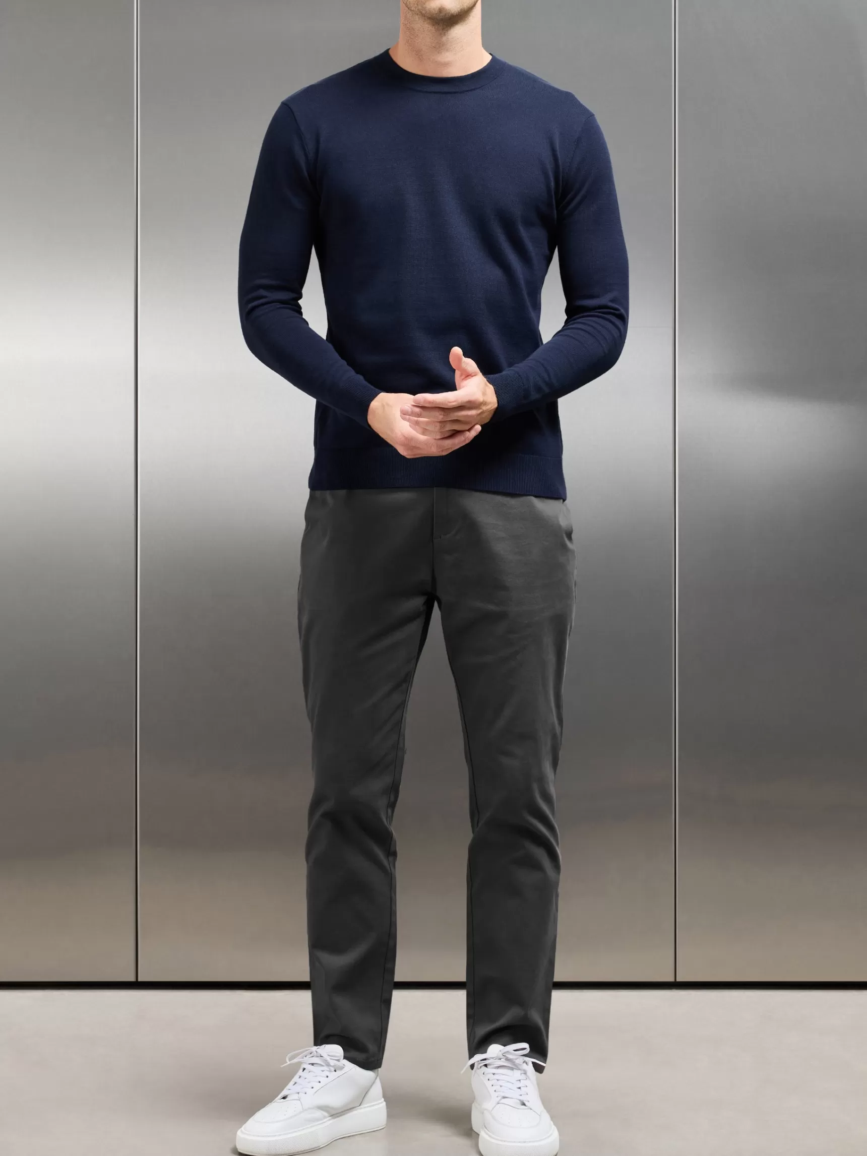Fashion ARNE Relaxed Fit Chino Trouser - Grey