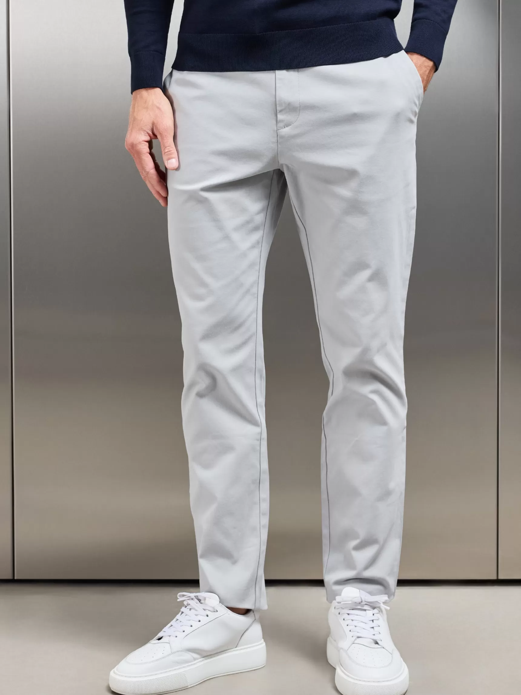 Best Sale ARNE Relaxed Fit Chino Trouser - Mid Grey MidGrey