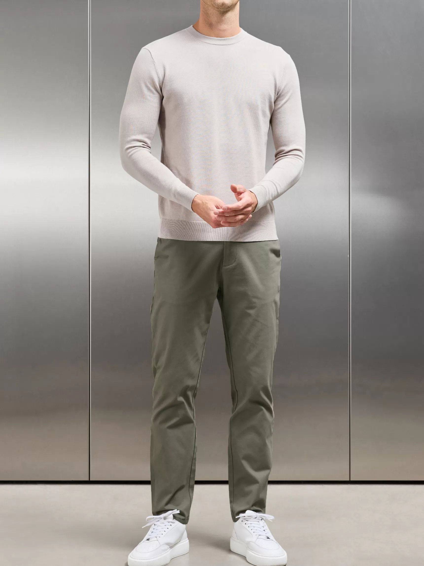 Discount ARNE Relaxed Fit Chino Trouser - Olive