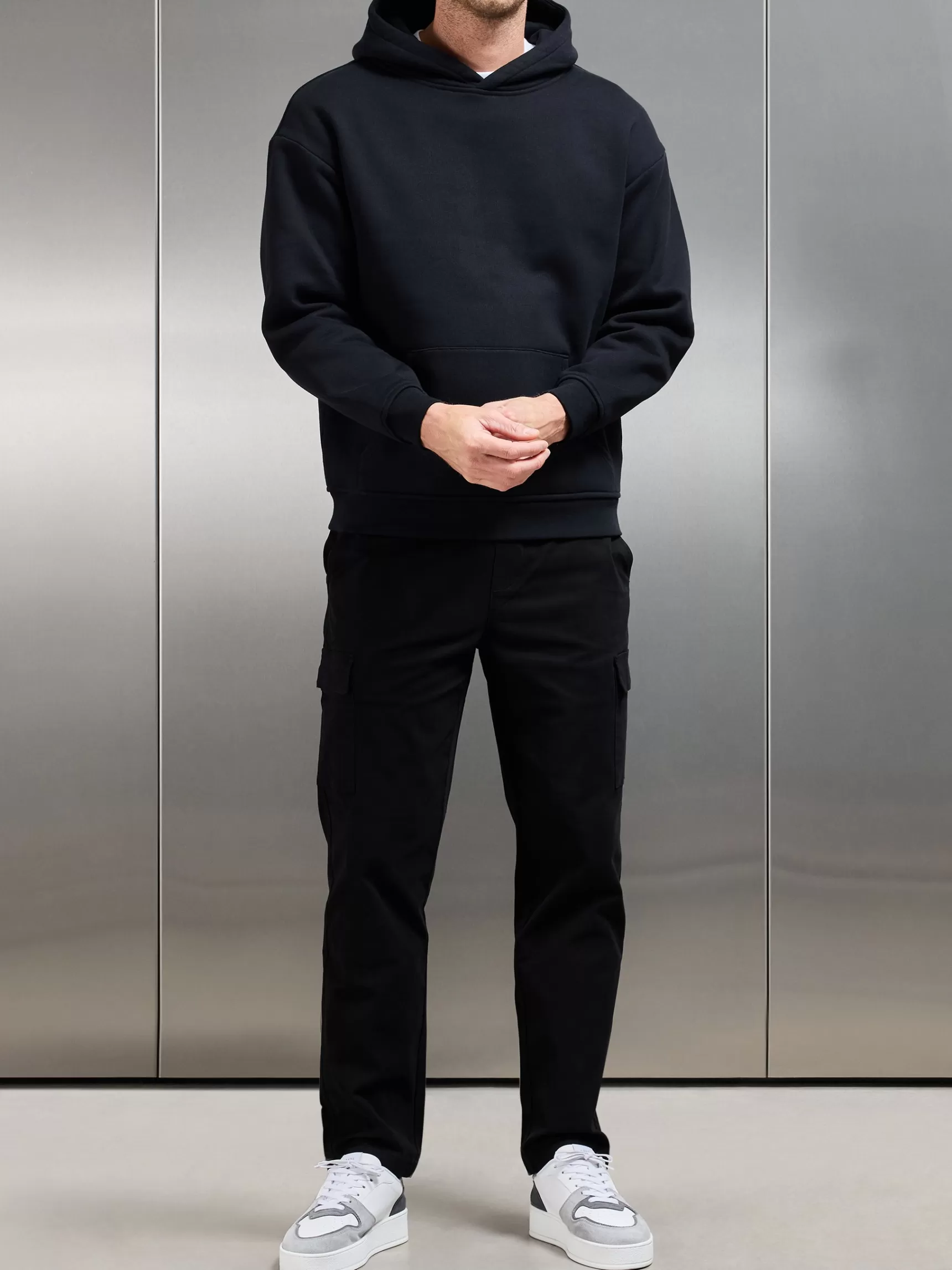 Fashion ARNE Relaxed Fit Cotton Cargo Pant - Black
