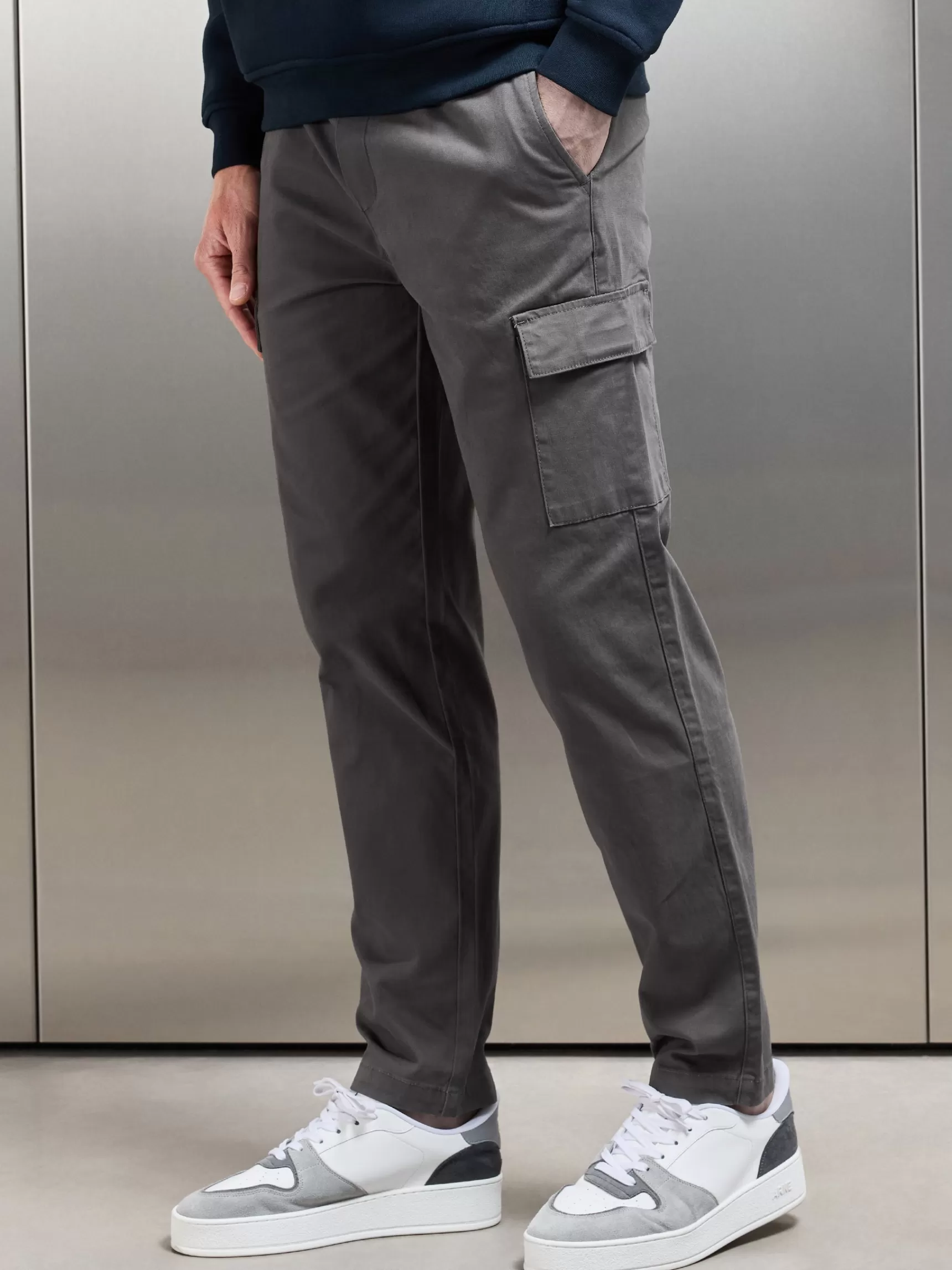 Discount ARNE Relaxed Fit Cotton Cargo Pant - Grey