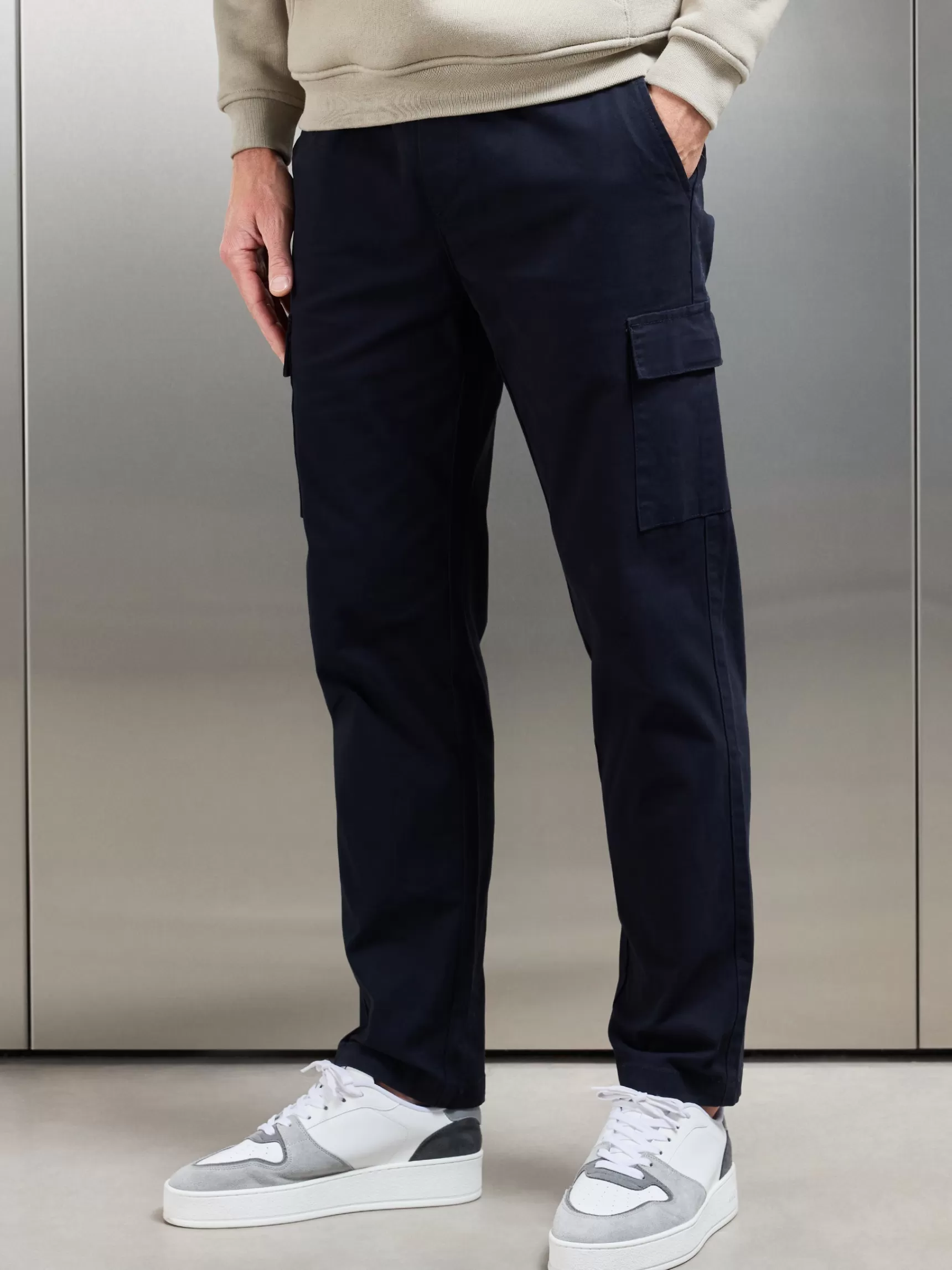 Hot ARNE Relaxed Fit Cotton Cargo Pant - Navy