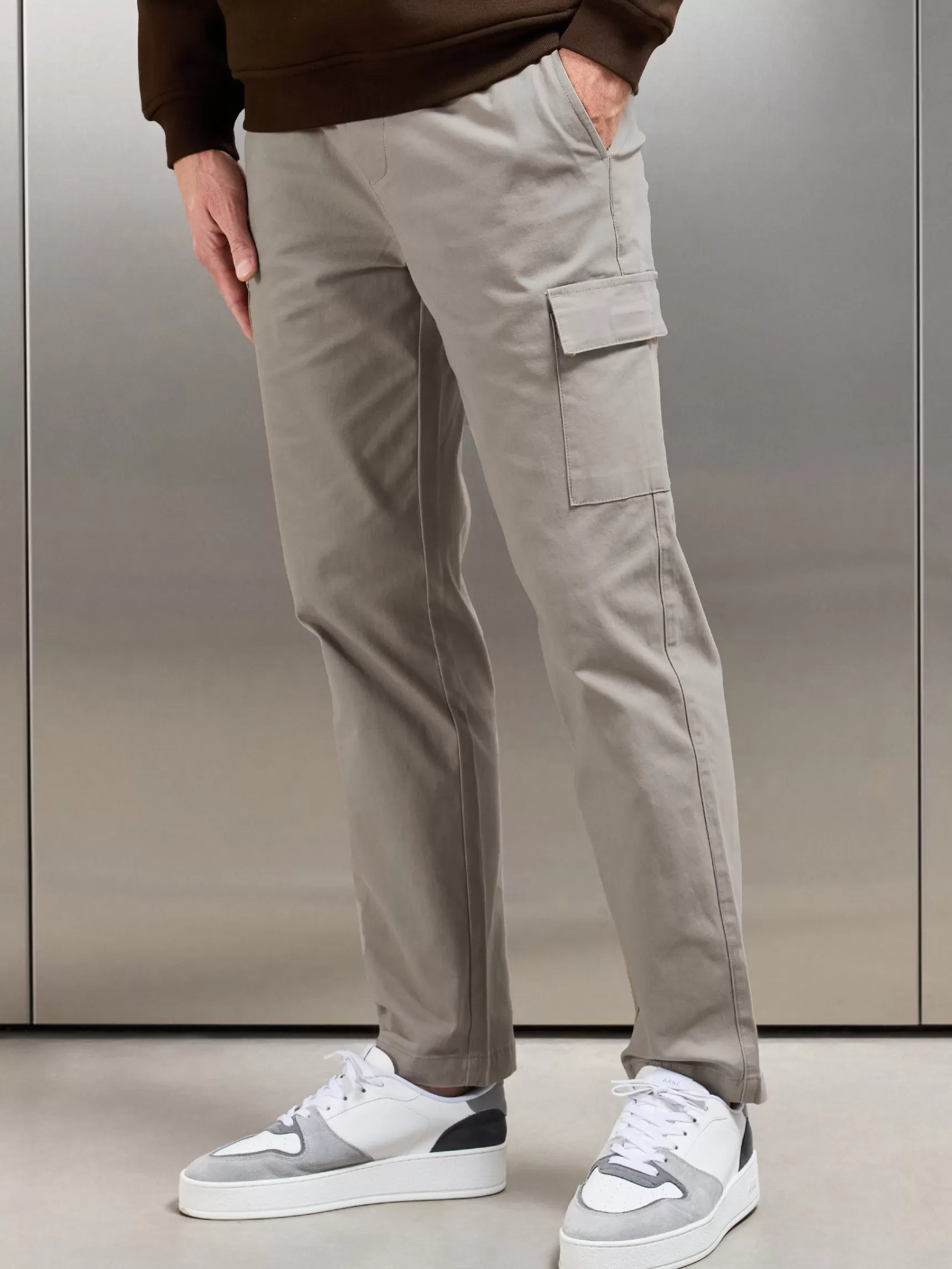 Clearance ARNE Relaxed Fit Cotton Cargo Pant - Taupe