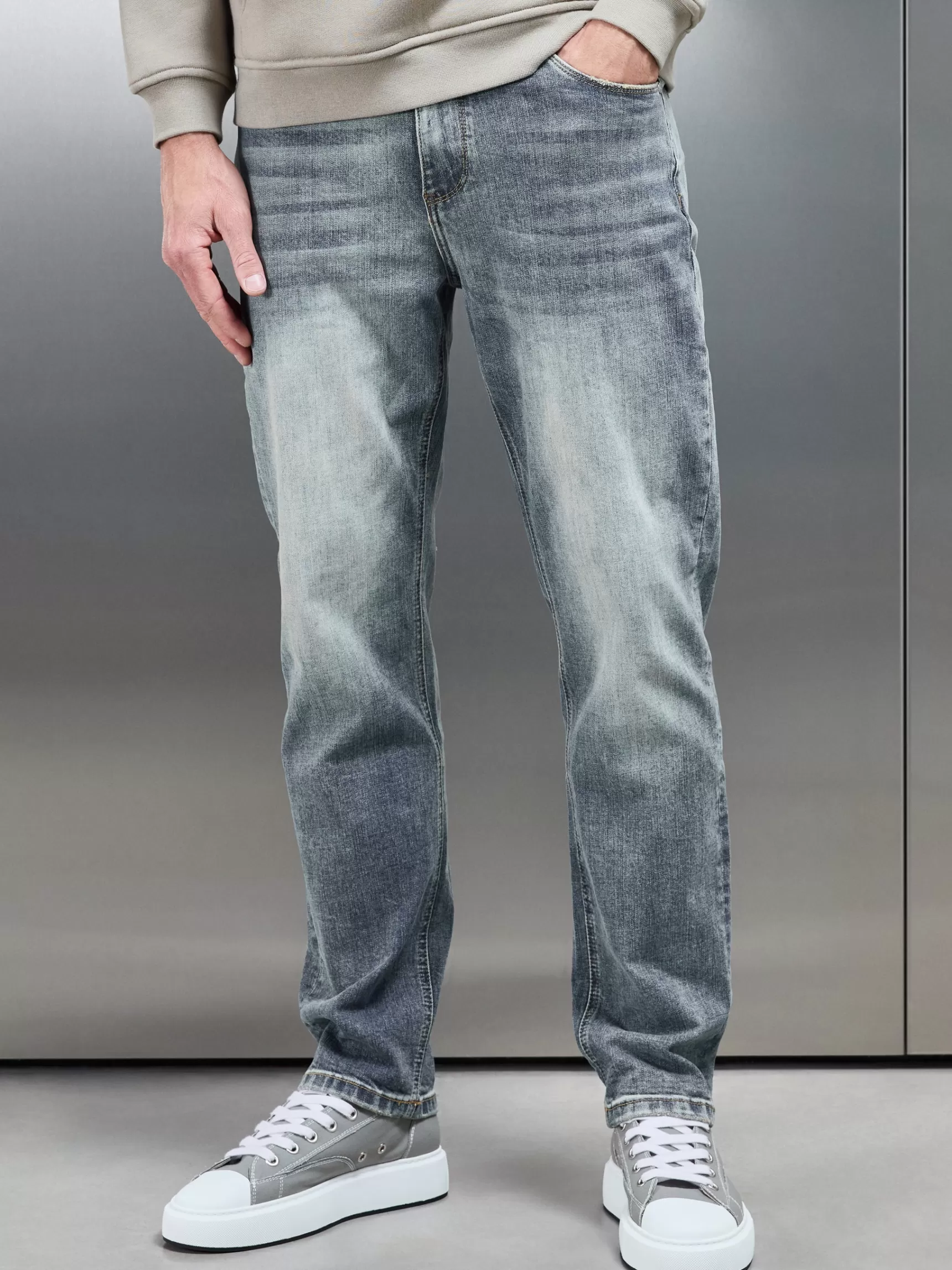 Online ARNE Relaxed Fit Denim Jeans - Sand Wash SandWash