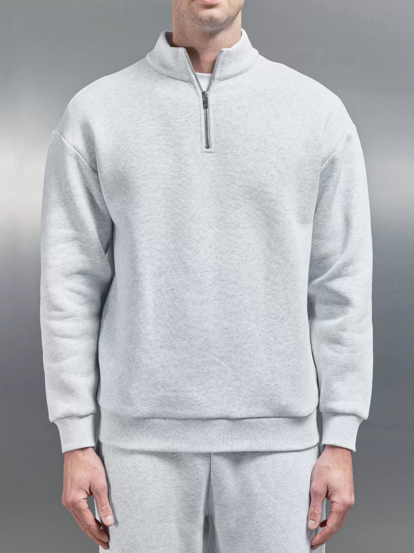 Best Sale ARNE Relaxed Fit Half Zip - Marl Grey MarlGrey