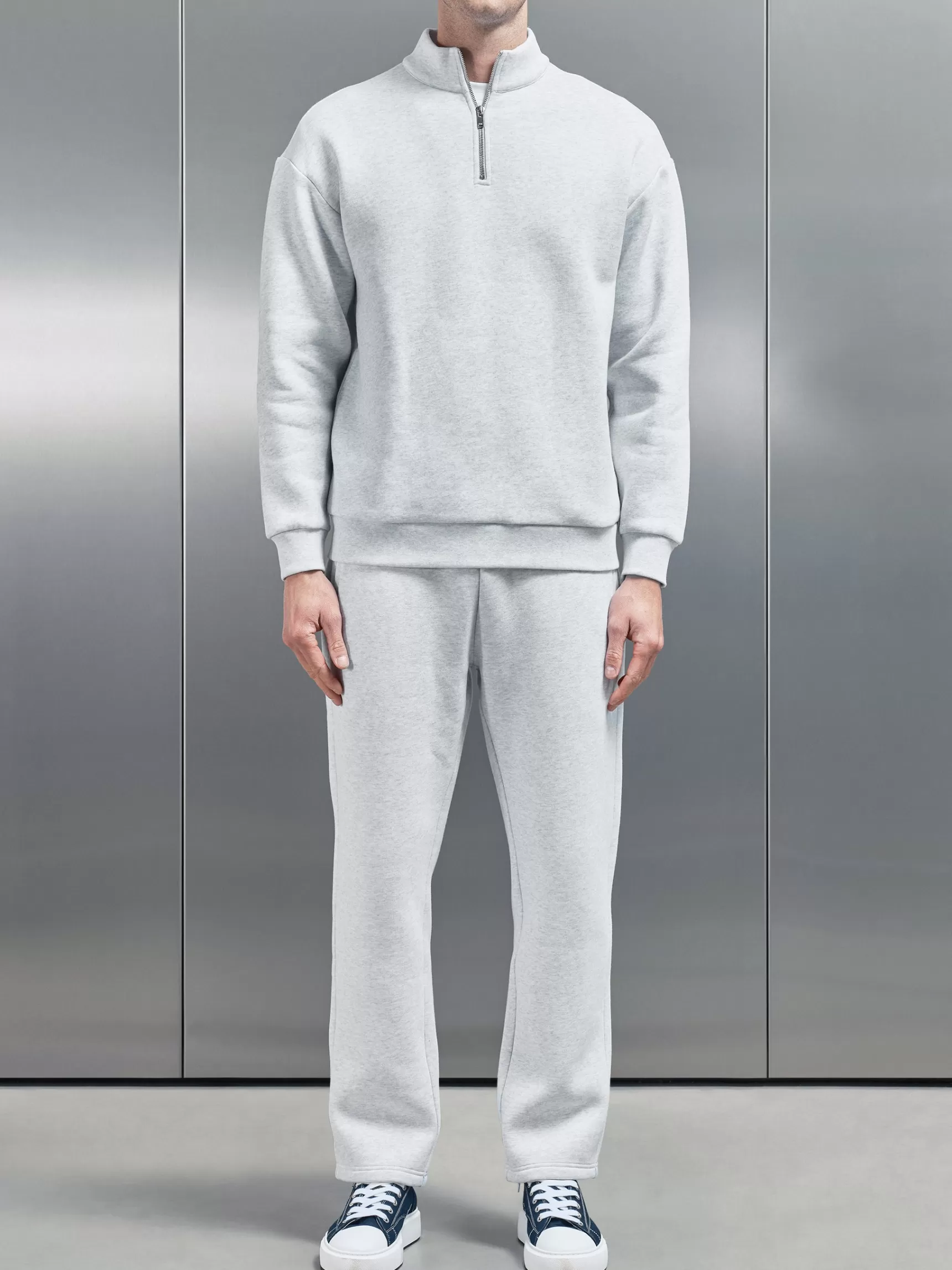 Best Sale ARNE Relaxed Fit Half Zip - Marl Grey MarlGrey