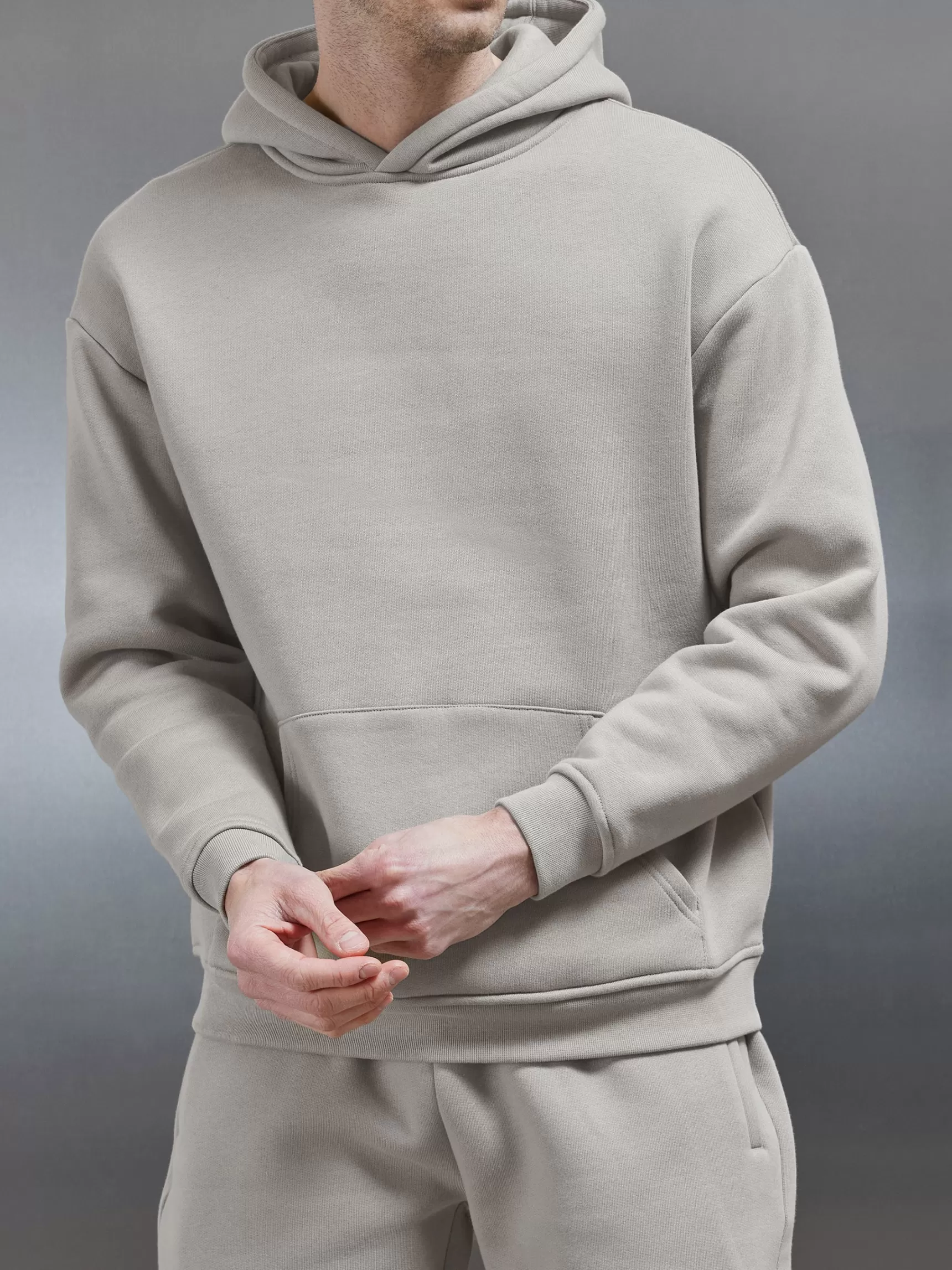 Cheap ARNE Relaxed Fit Hoodie - Stone
