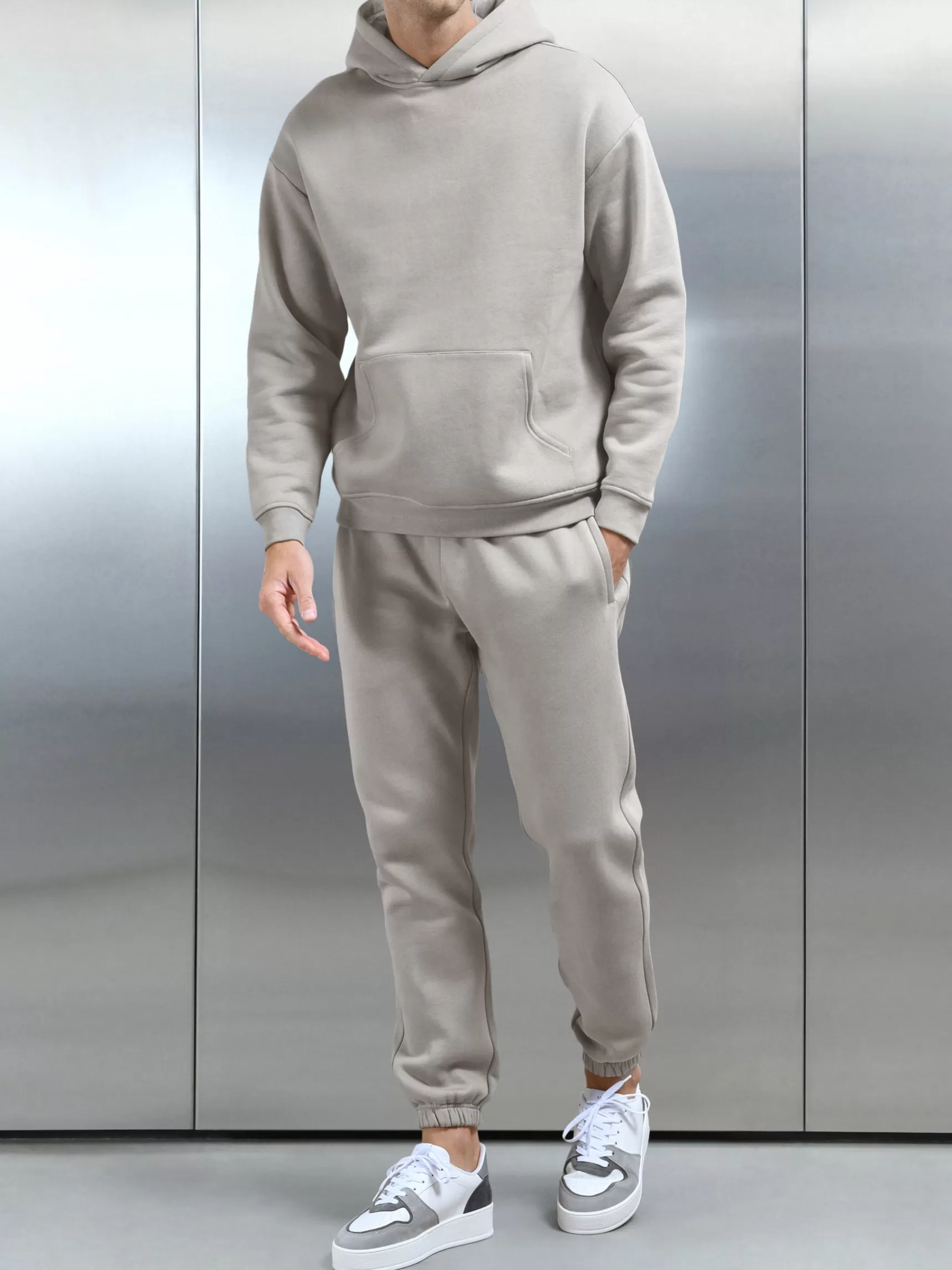 Cheap ARNE Relaxed Fit Hoodie - Stone