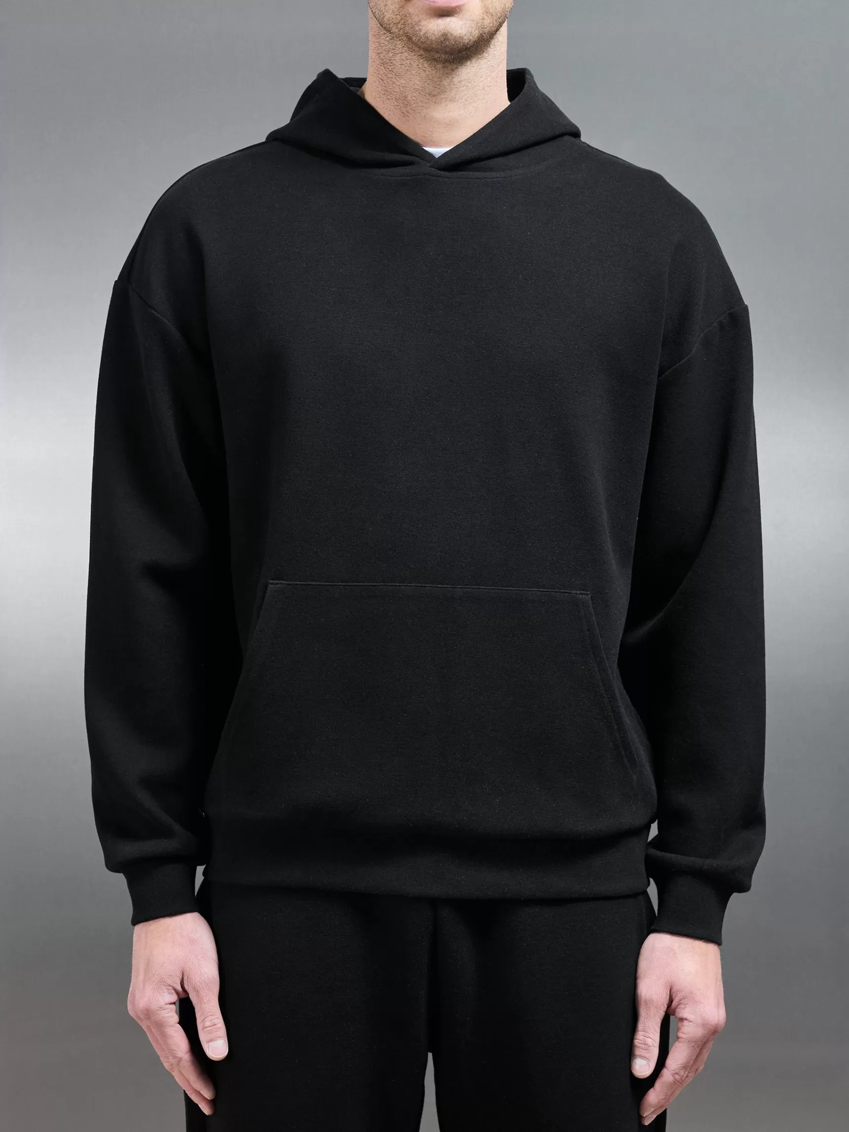 Discount ARNE Relaxed Fit Knitted Hoodie - Black