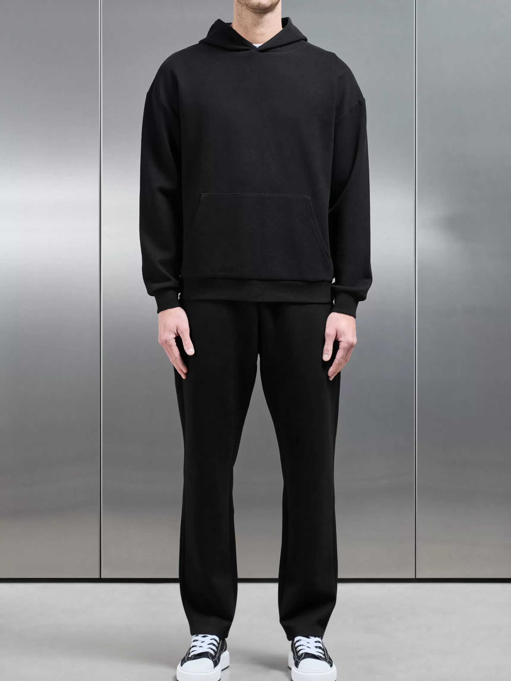 Discount ARNE Relaxed Fit Knitted Hoodie - Black