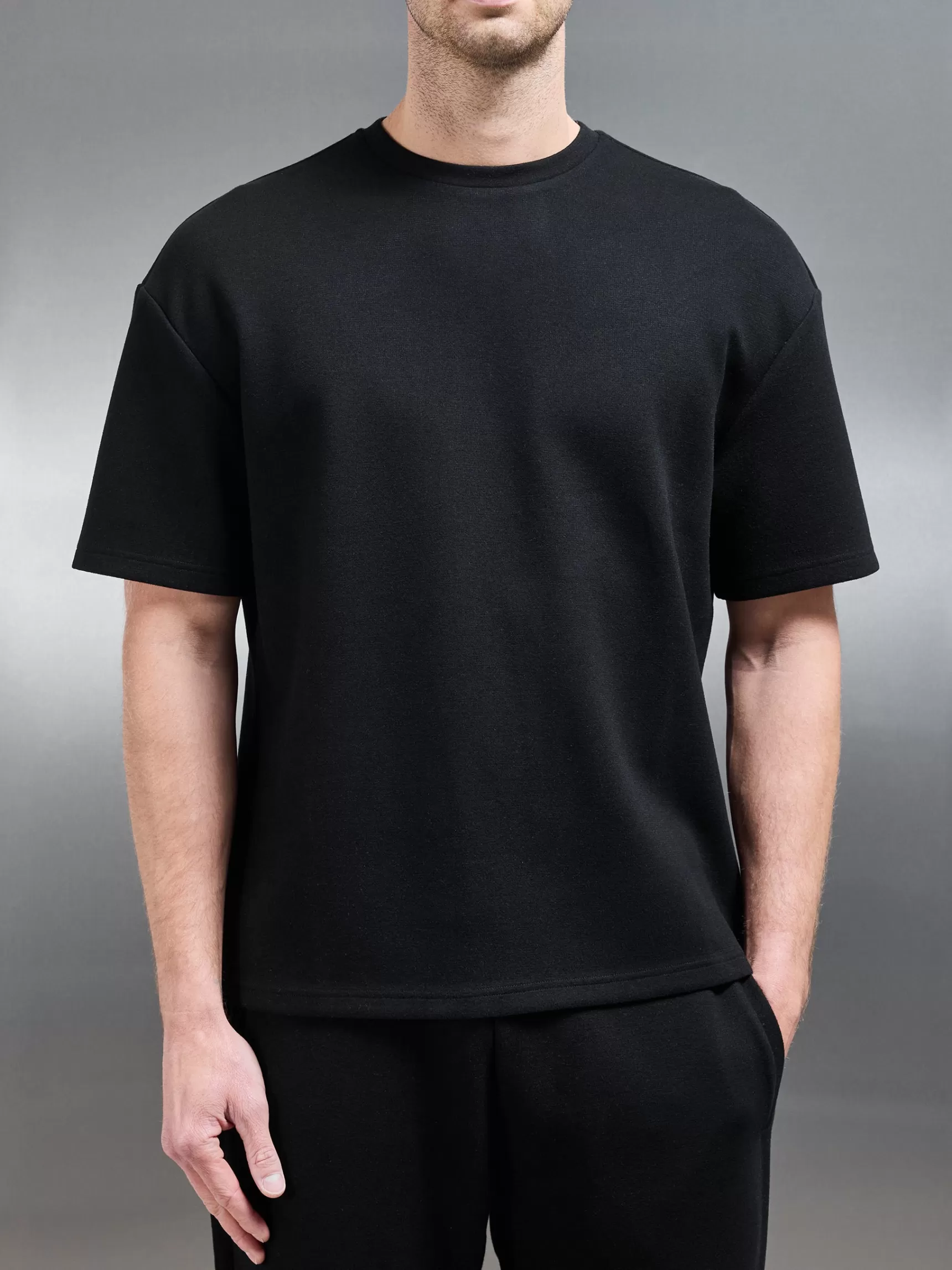 Cheap ARNE Relaxed Fit Knitted T-Shirt - Black
