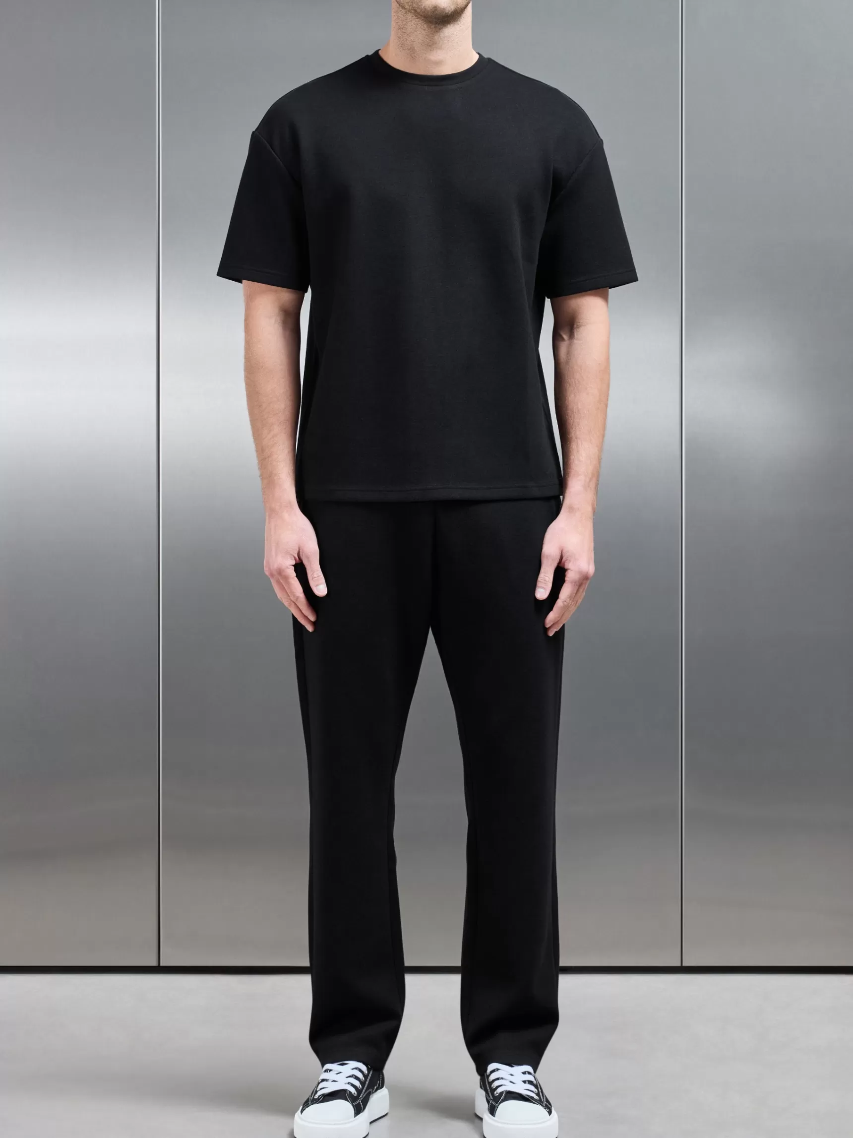Cheap ARNE Relaxed Fit Knitted T-Shirt - Black