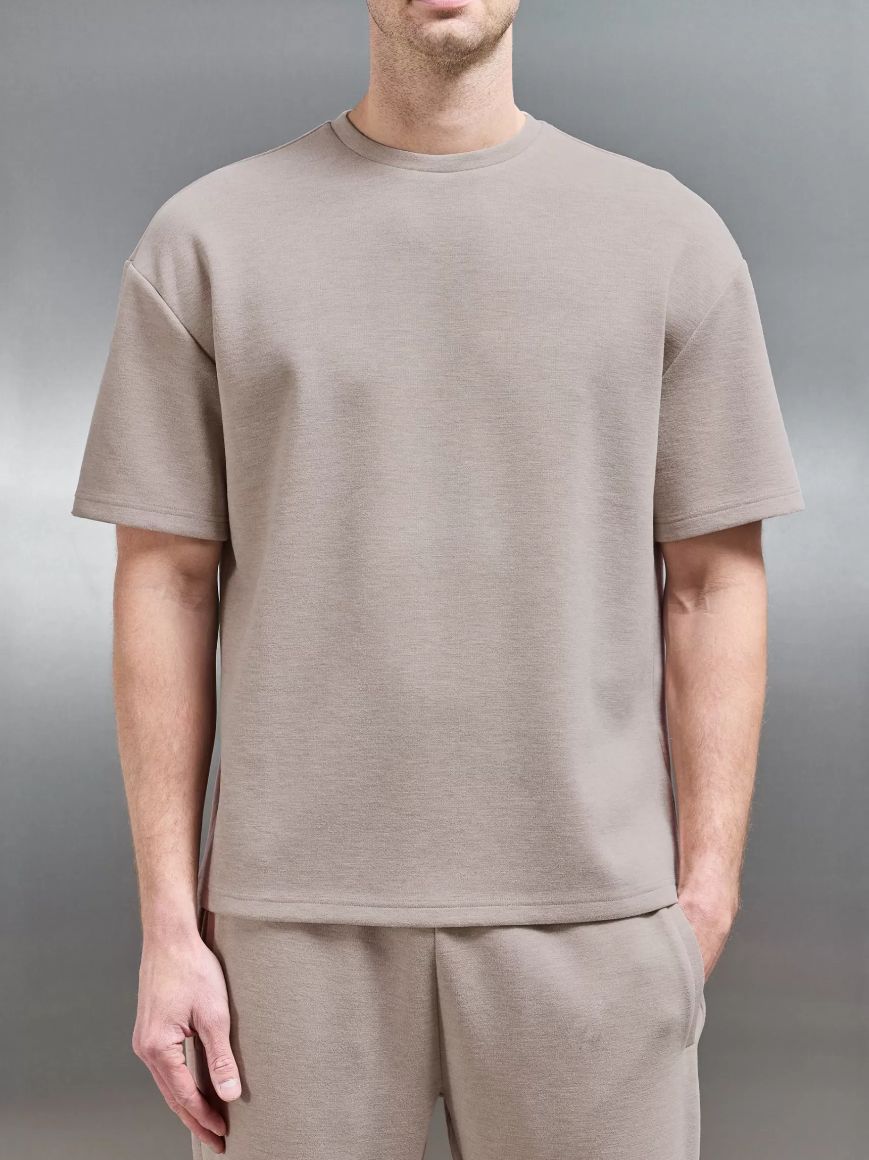 Hot ARNE Relaxed Fit Knitted T-Shirt - Stone