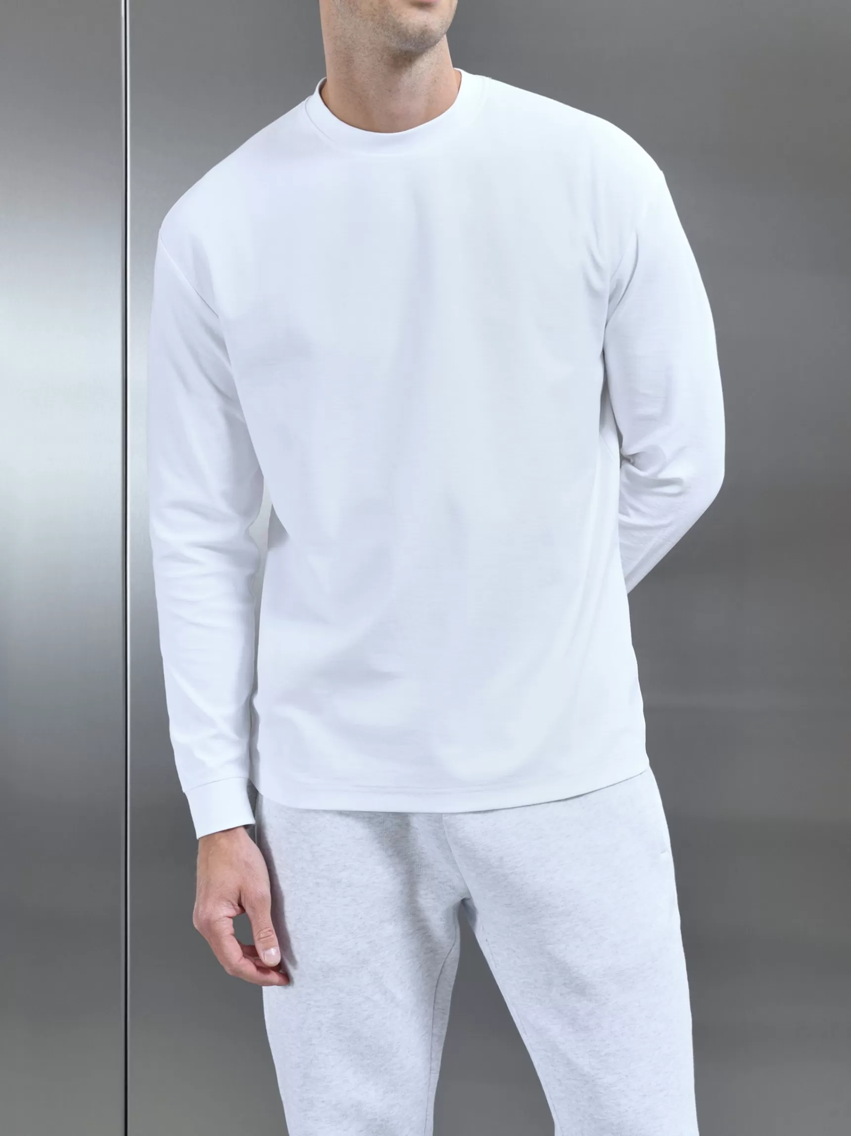 Cheap ARNE Relaxed Fit Long Sleeve T-Shirt - White