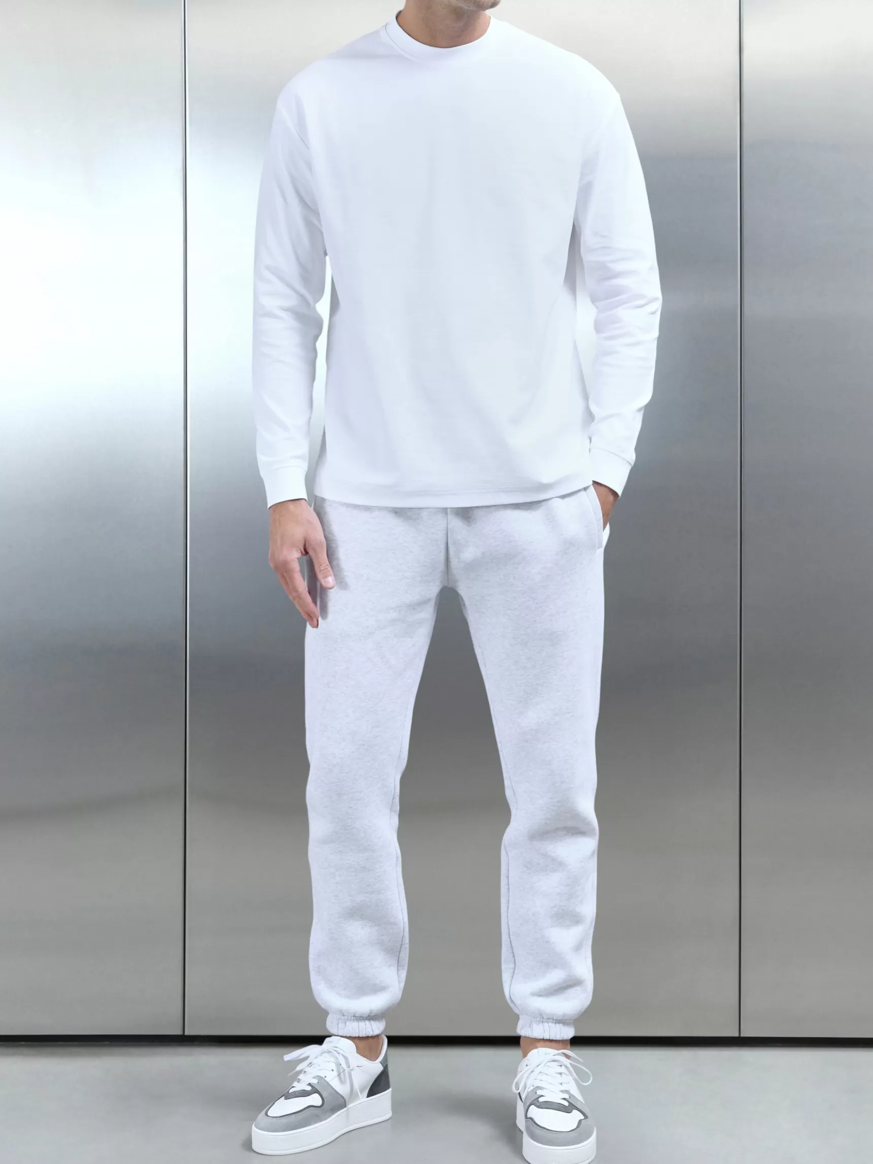 Cheap ARNE Relaxed Fit Long Sleeve T-Shirt - White