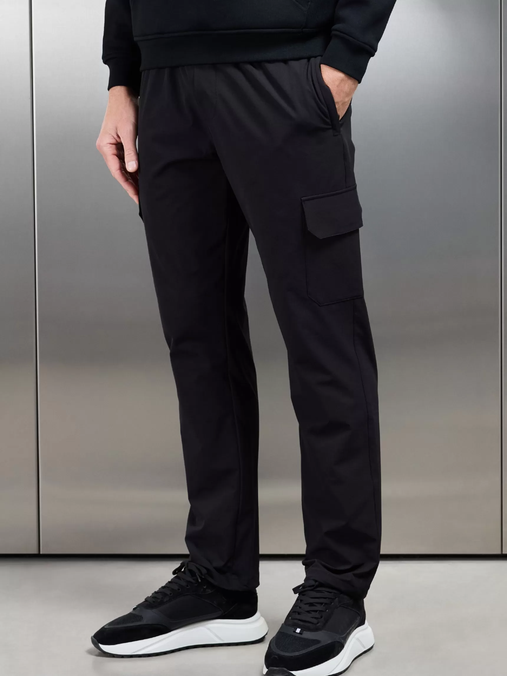 Discount ARNE Relaxed Fit Nylon Cargo Pant - Black