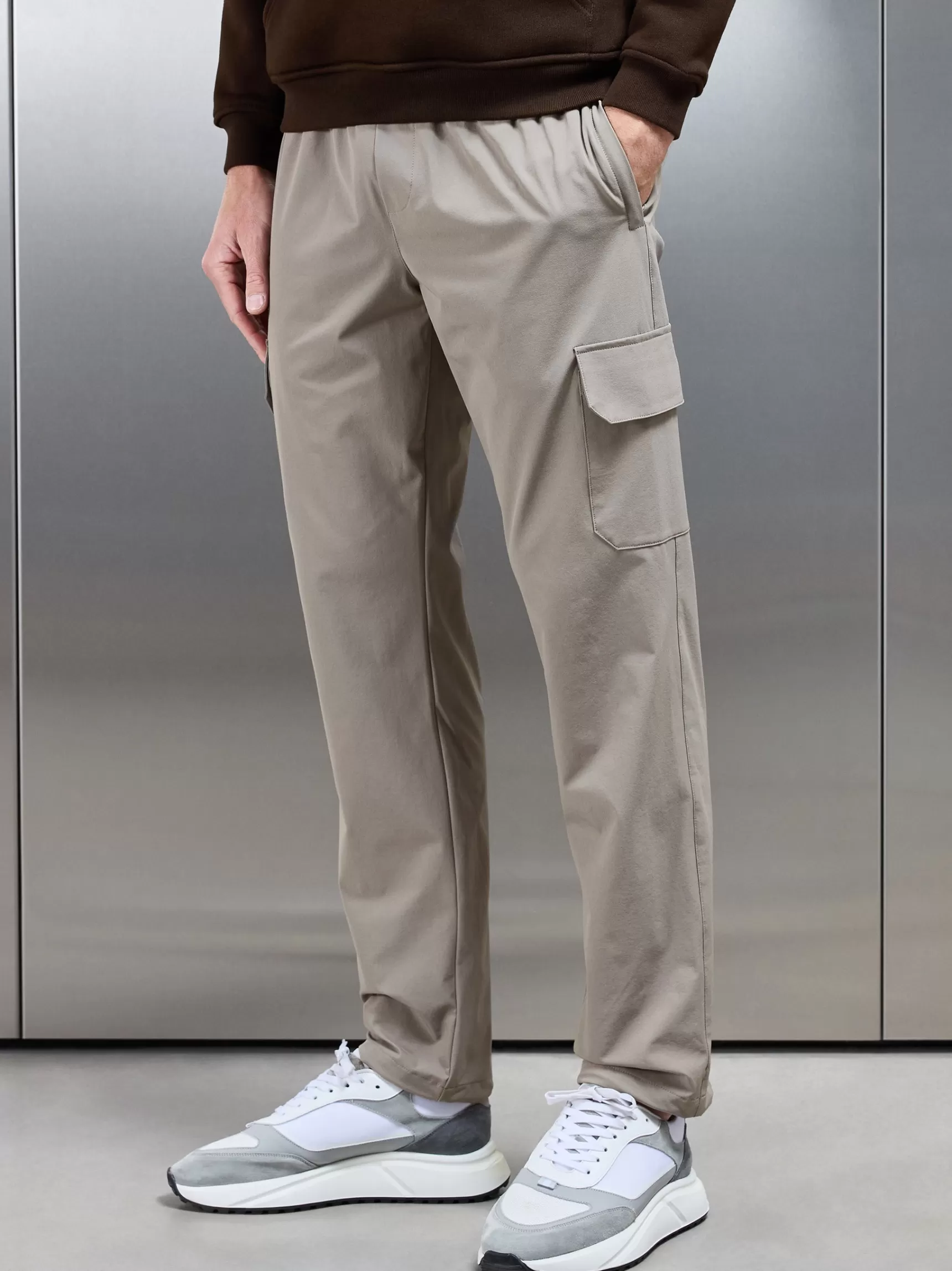 Cheap ARNE Relaxed Fit Nylon Cargo Pant - Taupe