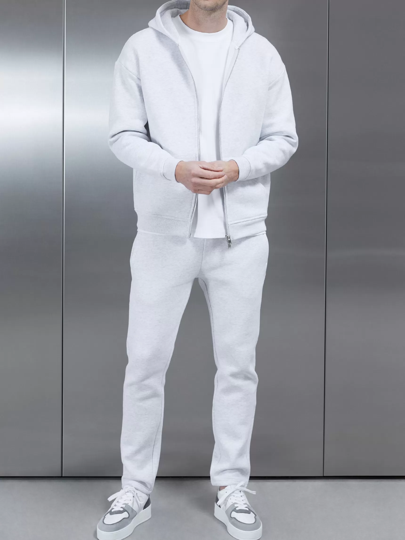Clearance ARNE Relaxed Fit Tapered Leg Jogger - Marl Grey MarlGrey