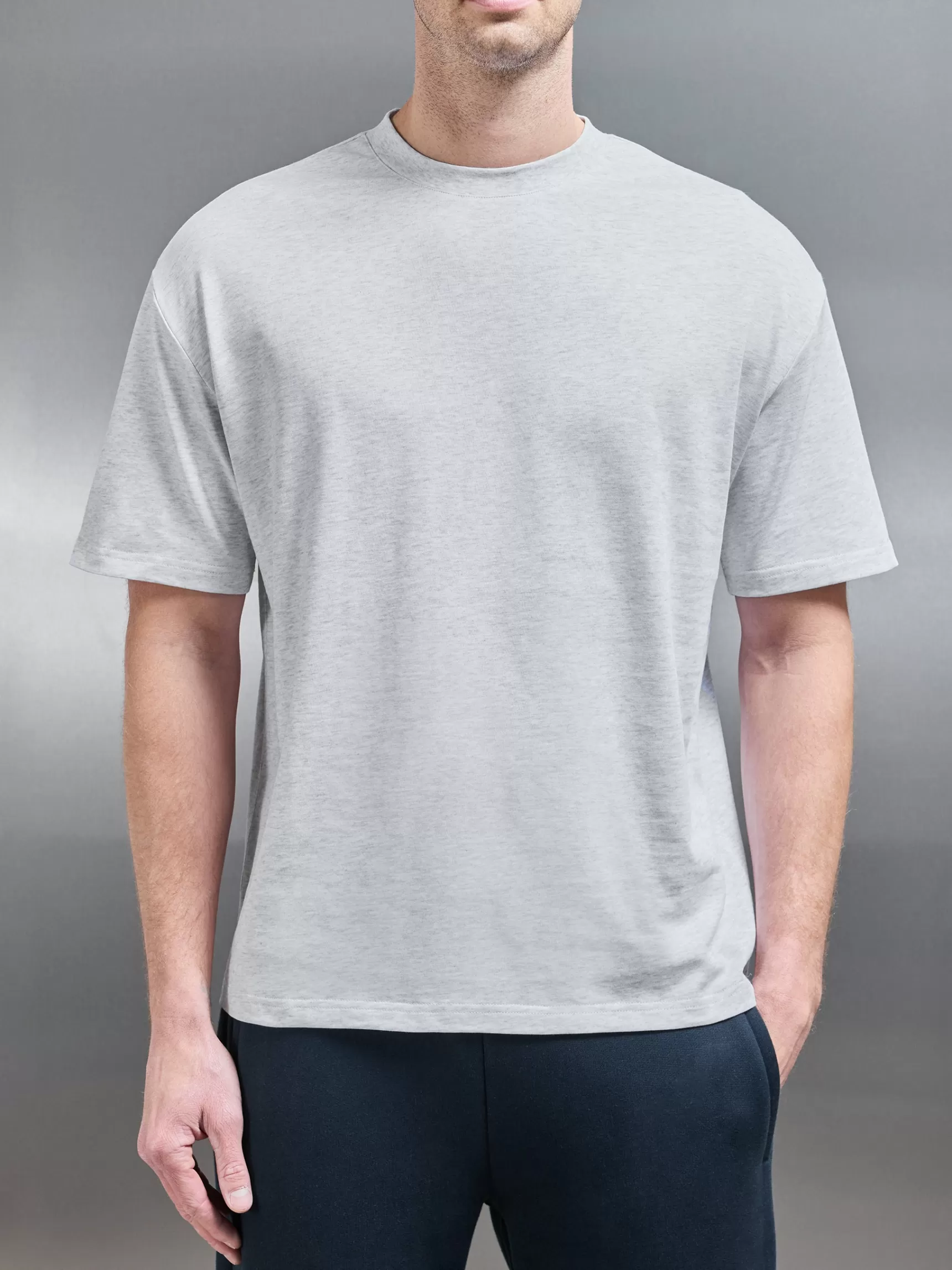 Store ARNE Relaxed Fit T-Shirt - Marl Grey MarlGrey